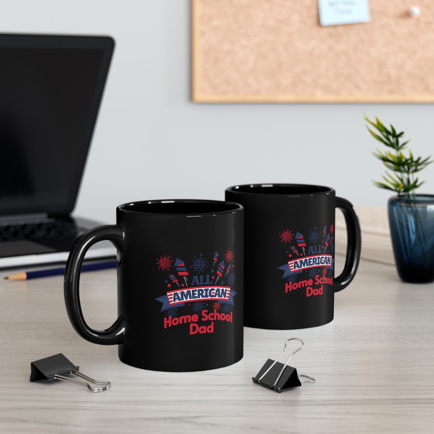 Coffee Mug - All America Home School Dad | Black | Ceramic 11oz | Microwave and Dishwasher Safe