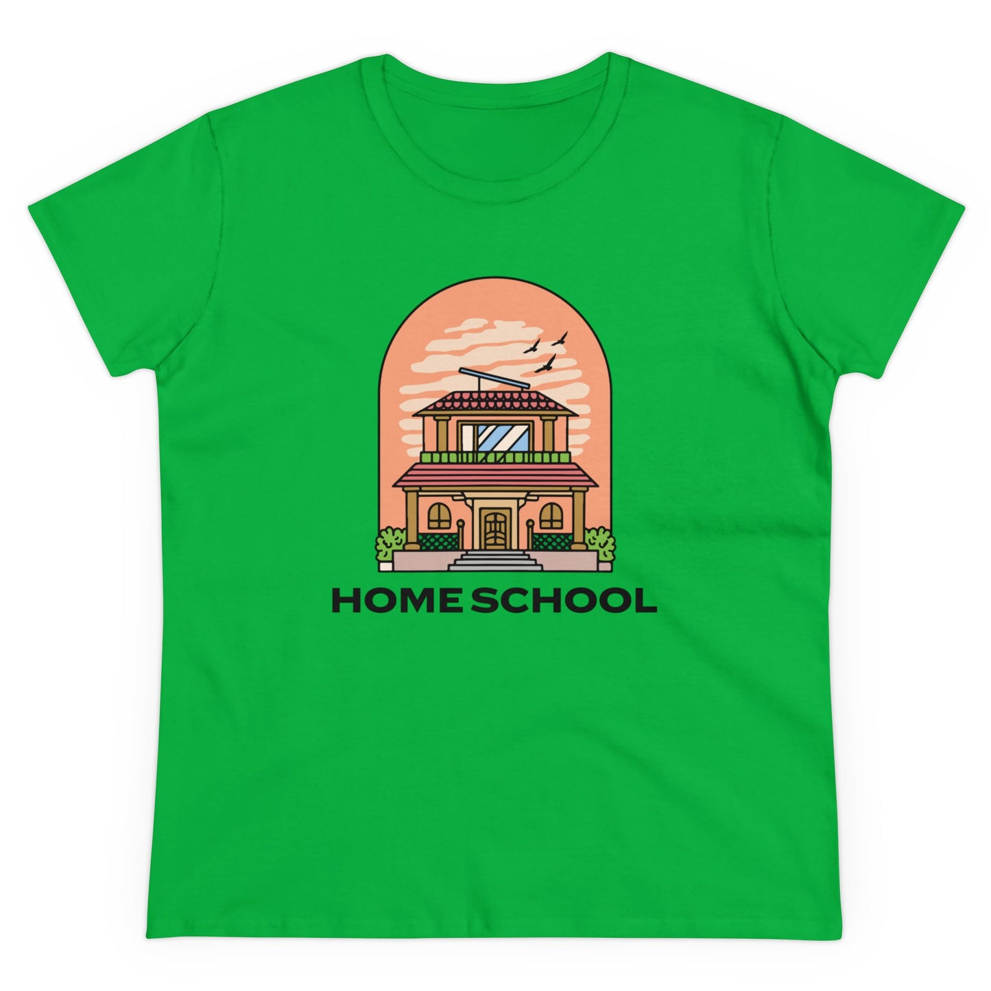 T-Shirt (Womens) - Home School House | Semi Fitted | 100% Cotton | Funny, Witty, Sarcastic