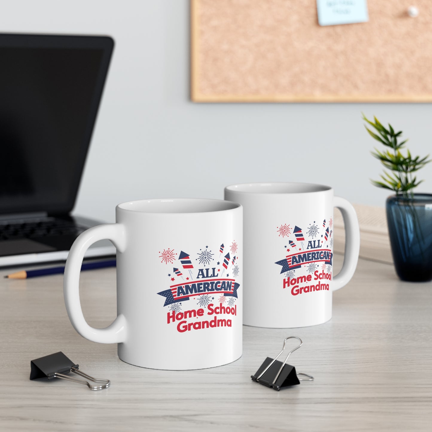 Coffee Mug - All American Home School Grandma | White | Ceramic 11oz | Microwave and Dishwasher Safe