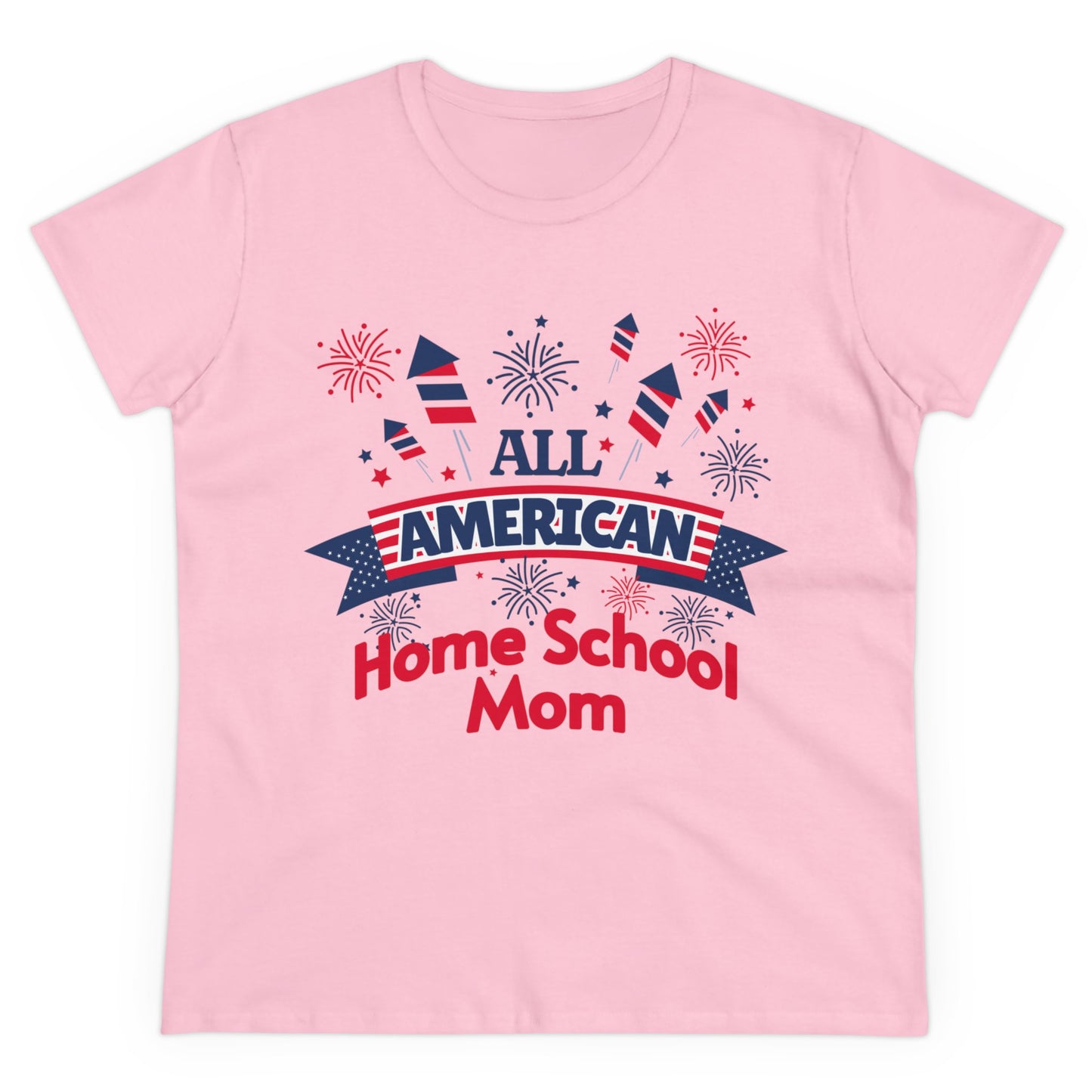 T-Shirt (Womens) - All American Home School Mom | Semi Fitted | 100% Cotton | Funny, Witty, Sarcastic