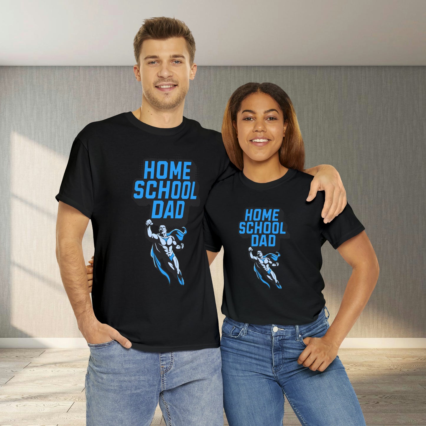 T-Shirt - Home School Dad | Classic Fit | 100% Cotton | Heavy Cotton