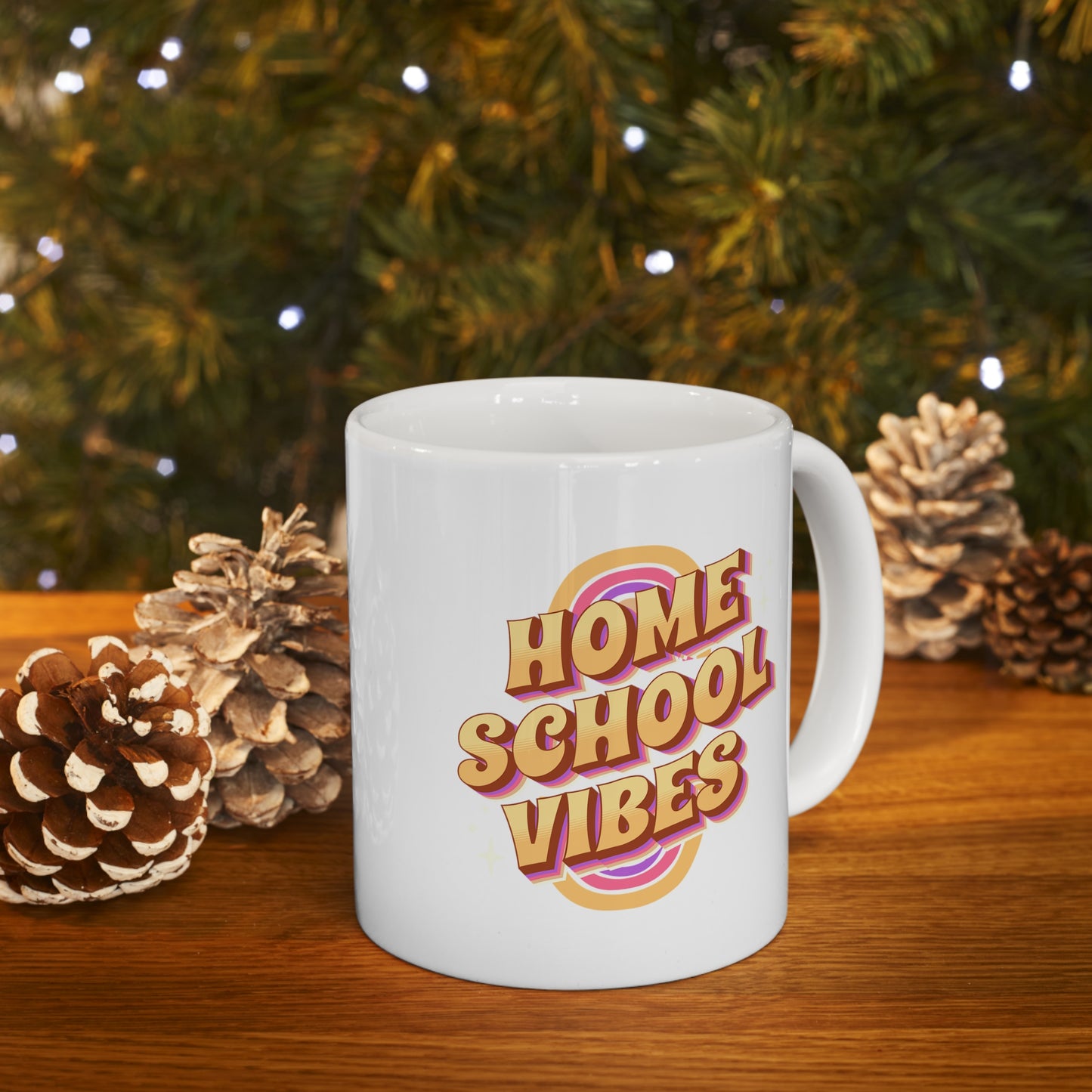 Coffee Mug - Home School Vibes | White | Ceramic 11oz | Microwave and Dishwasher Safe