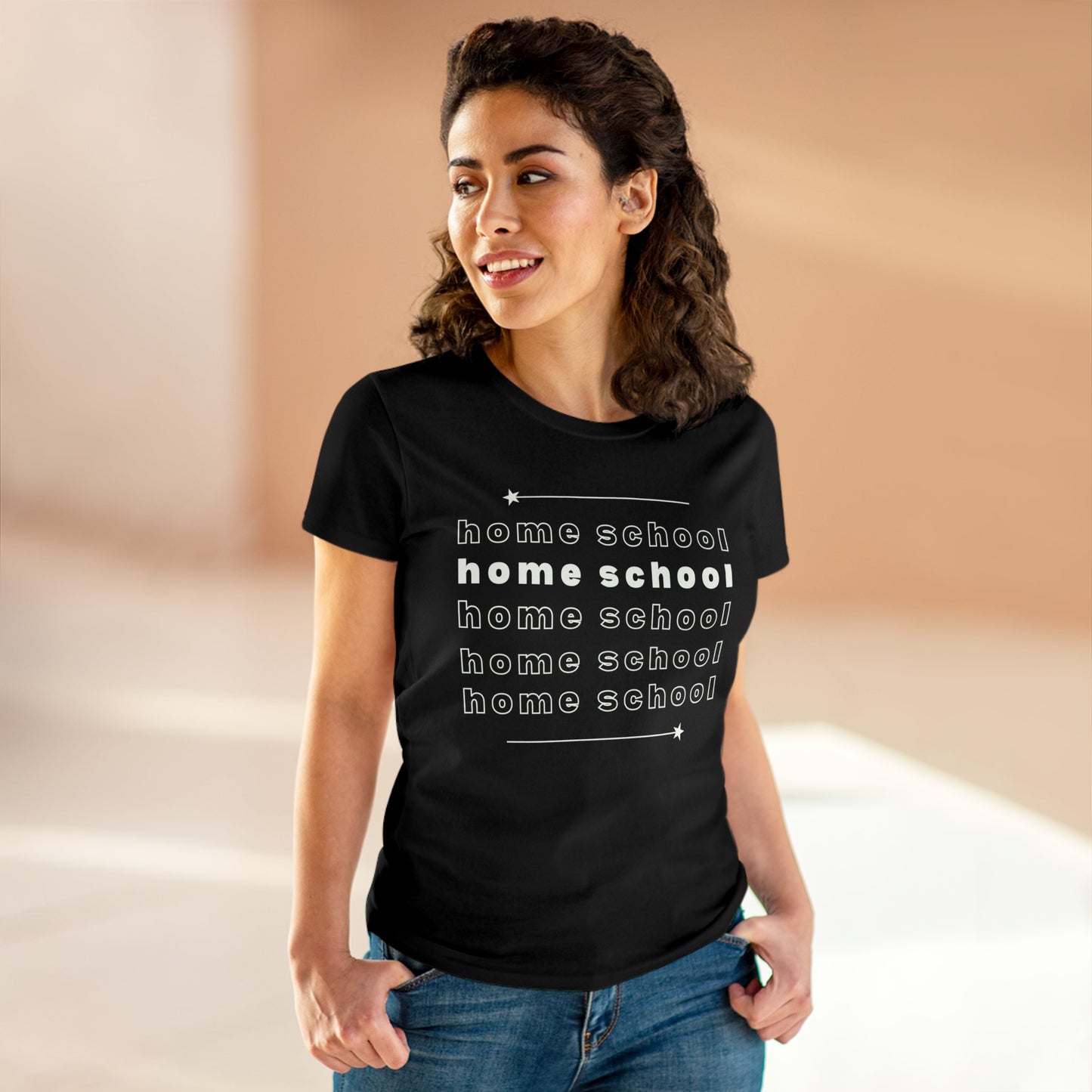 T-Shirt (Womens) - Holme School, Home School, Home School | Semi Fitted | 100% Cotton | Funny, Witty, Sarcastic