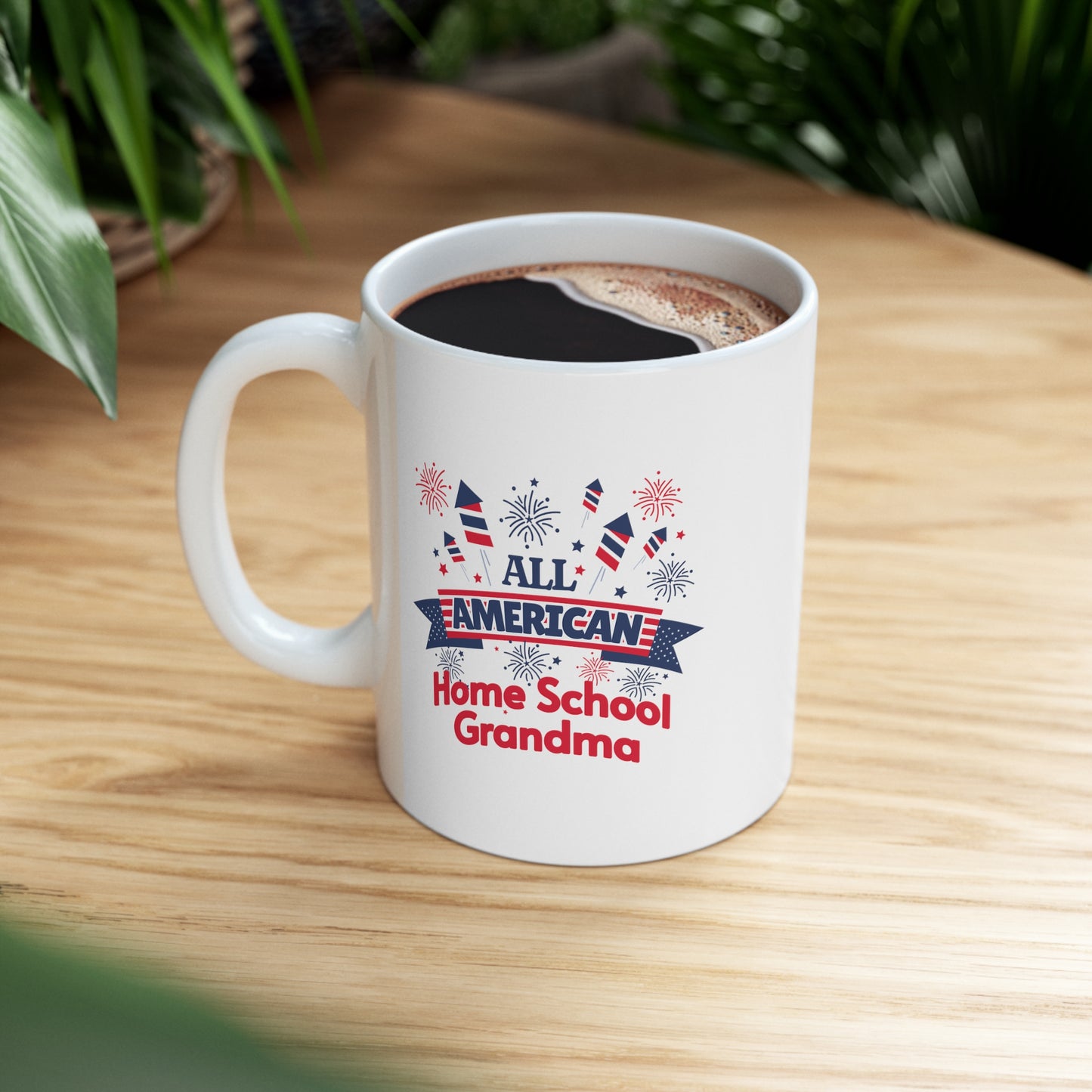 Coffee Mug - All American Home School Grandma | White | Ceramic 11oz | Microwave and Dishwasher Safe