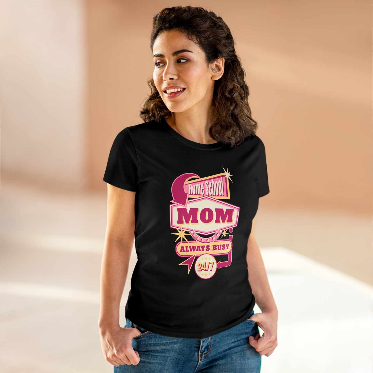 T-Shirt (Womens) - Home School Mom | Semi Fitted | 100% Cotton | Funny, Witty, Sarcastic