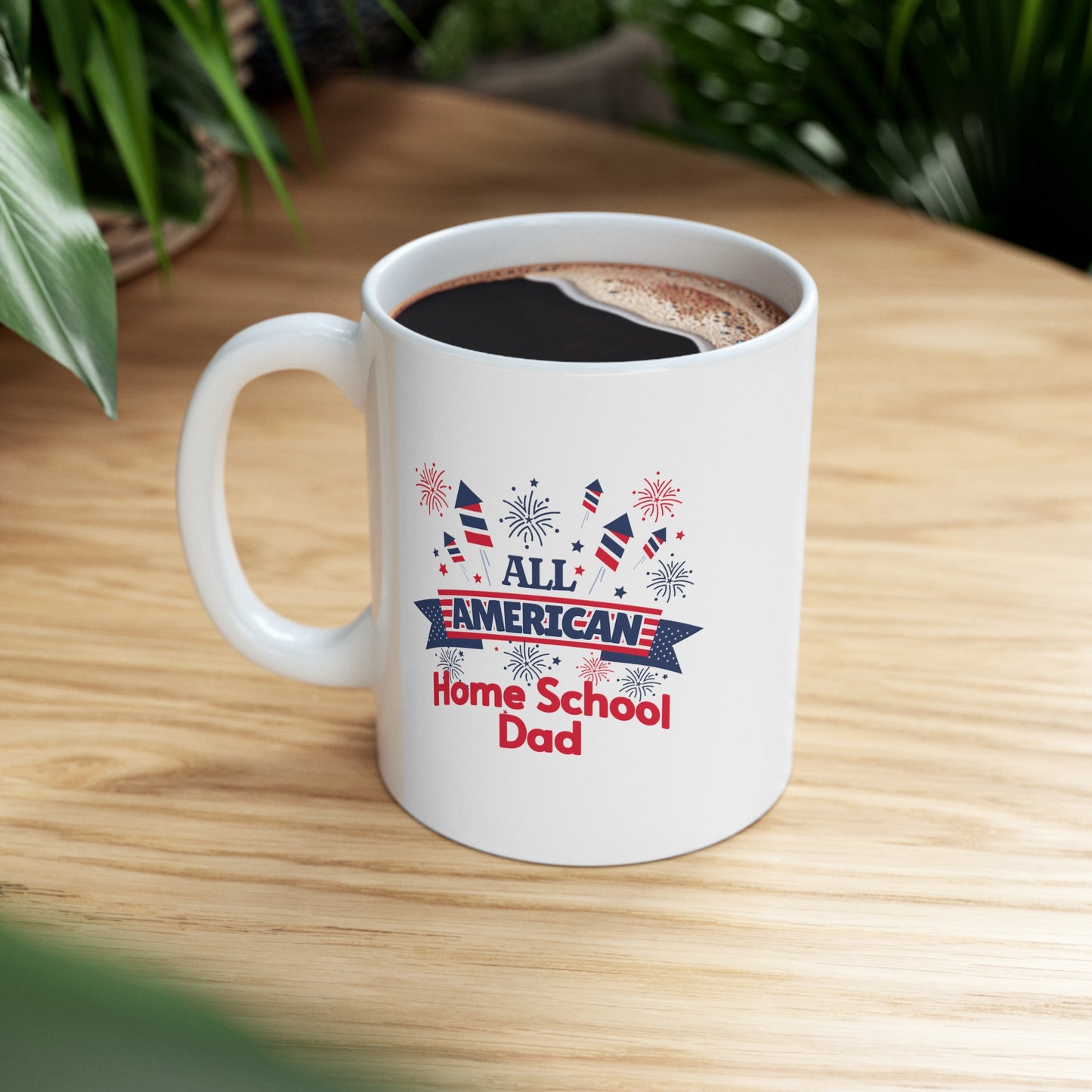 Coffee Mug - All American Home School Dad | White | Ceramic 11oz | Microwave and Dishwasher Safe