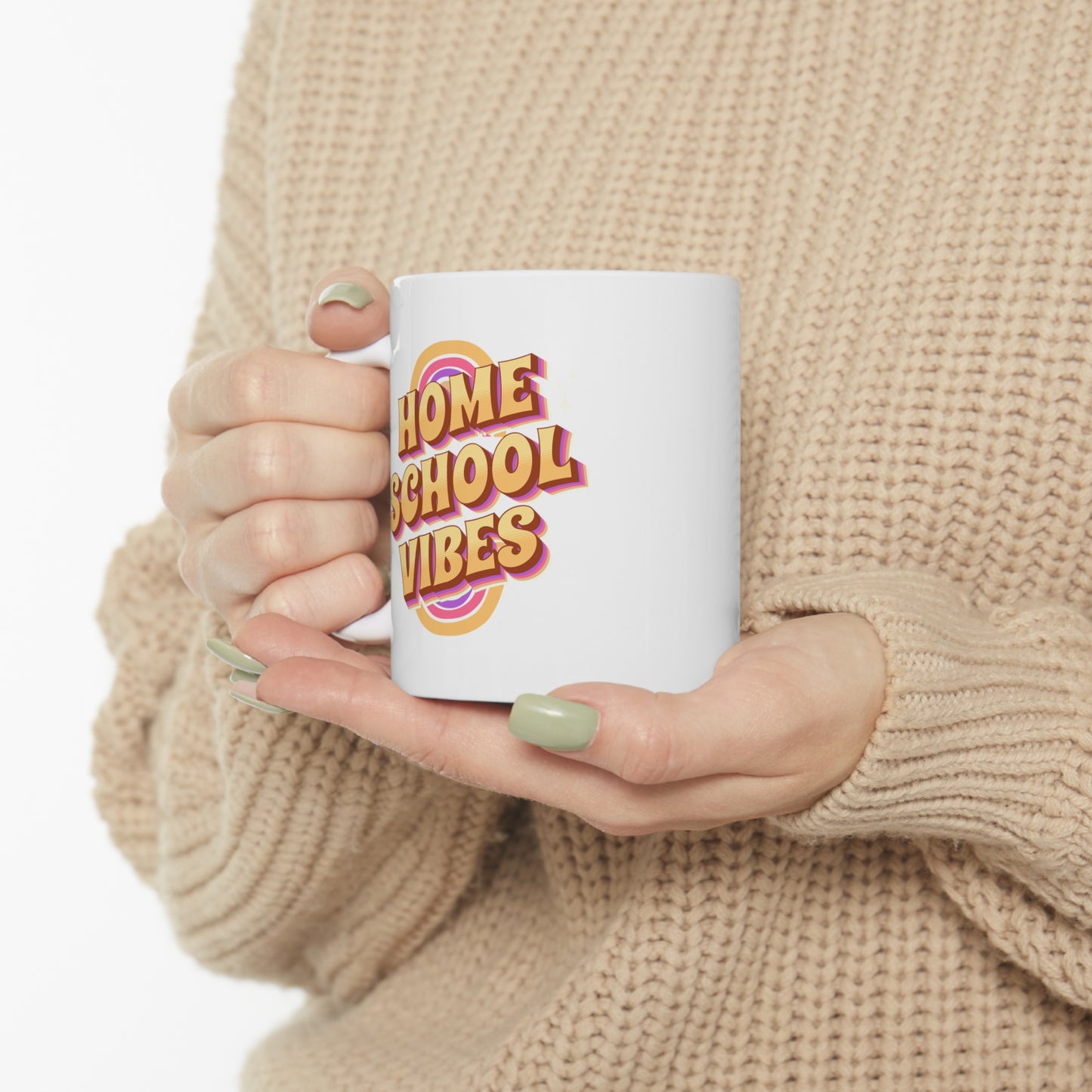 Coffee Mug - Home School Vibes | White | Ceramic 11oz | Microwave and Dishwasher Safe