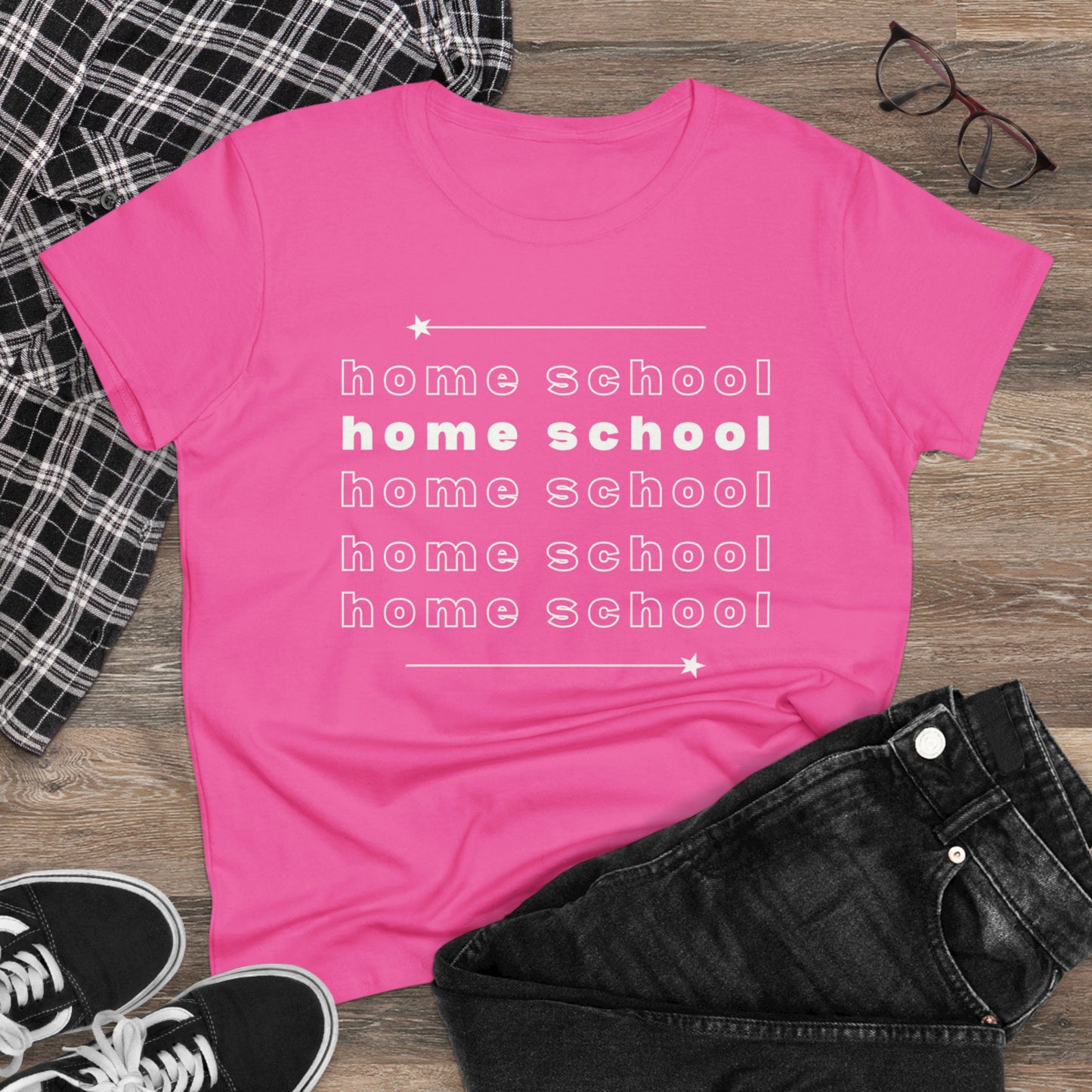 T-Shirt (Womens) - Holme School, Home School, Home School | Semi Fitted | 100% Cotton | Funny, Witty, Sarcastic