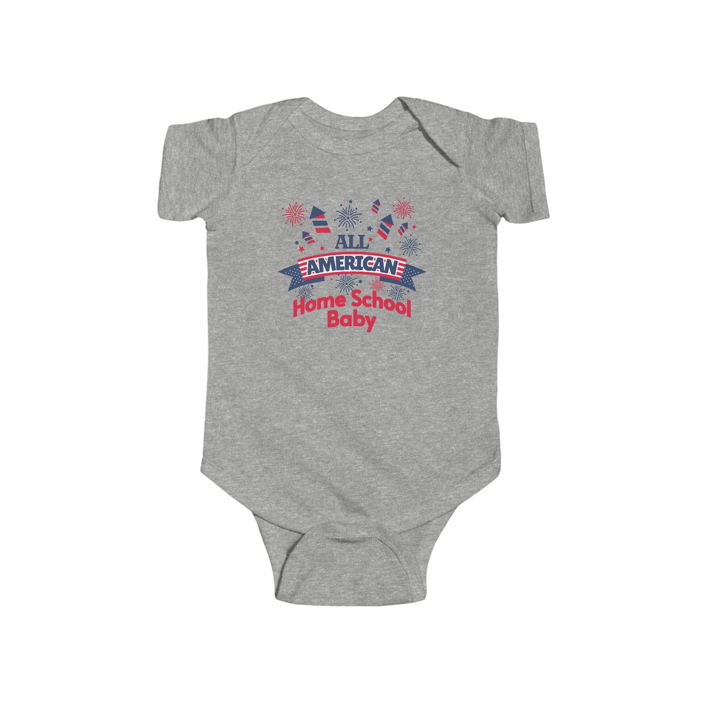 T-Shirt (Infant) Onesie - All American Home School Baby | Infant | 100% Cotton | Funny, Witty, Sarcastic