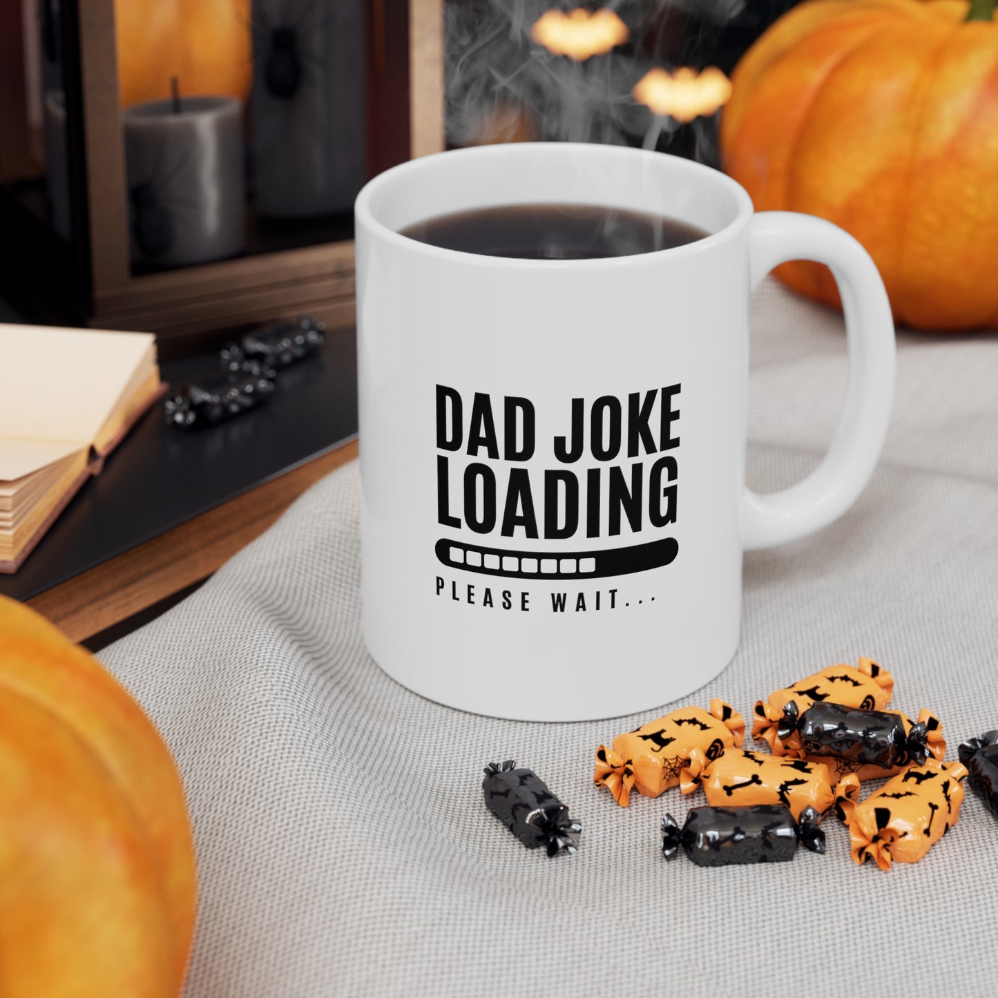 Coffee Mug - Dad Joke Loading | White | Ceramic 11oz | Microwave and Dishwasher Safe