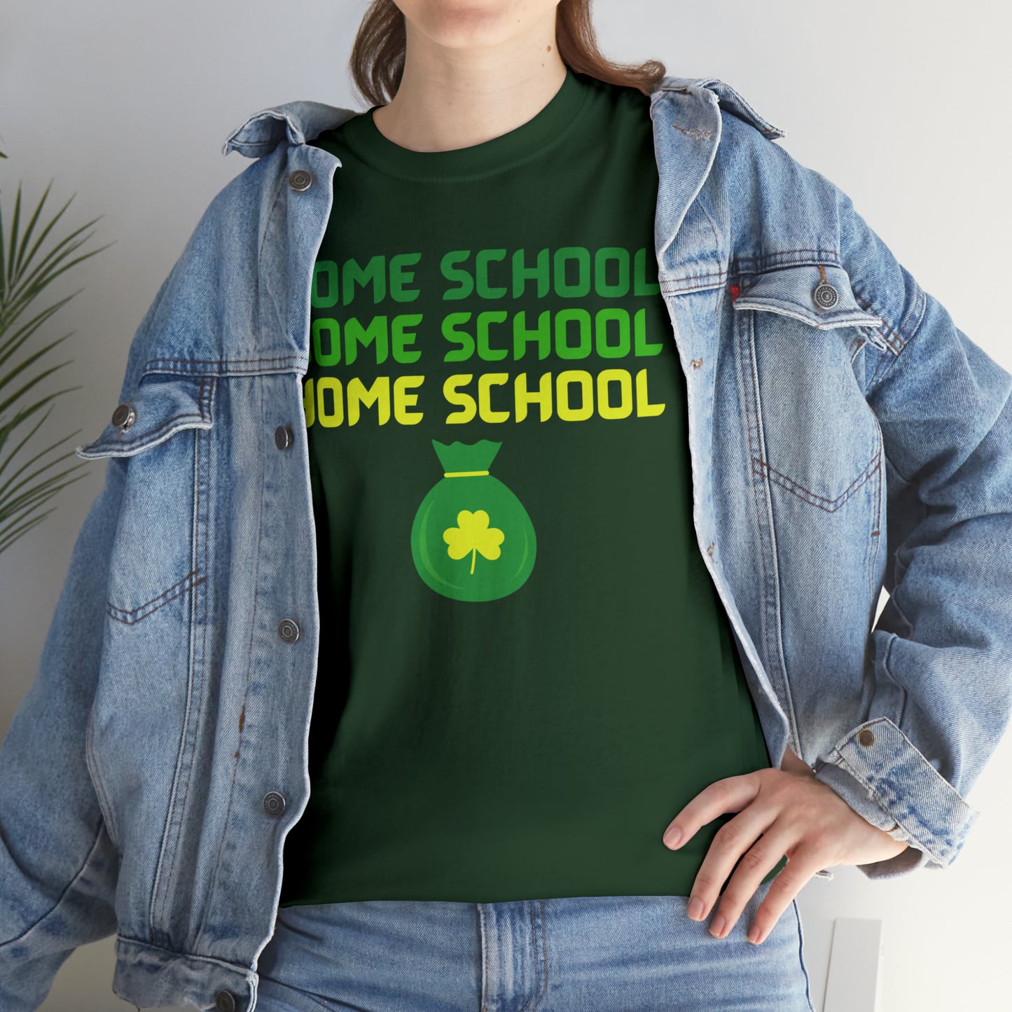 T-Shirt - Home School St Patrick's Day | Classic Fit | 100% Cotton | Heavy Cotton