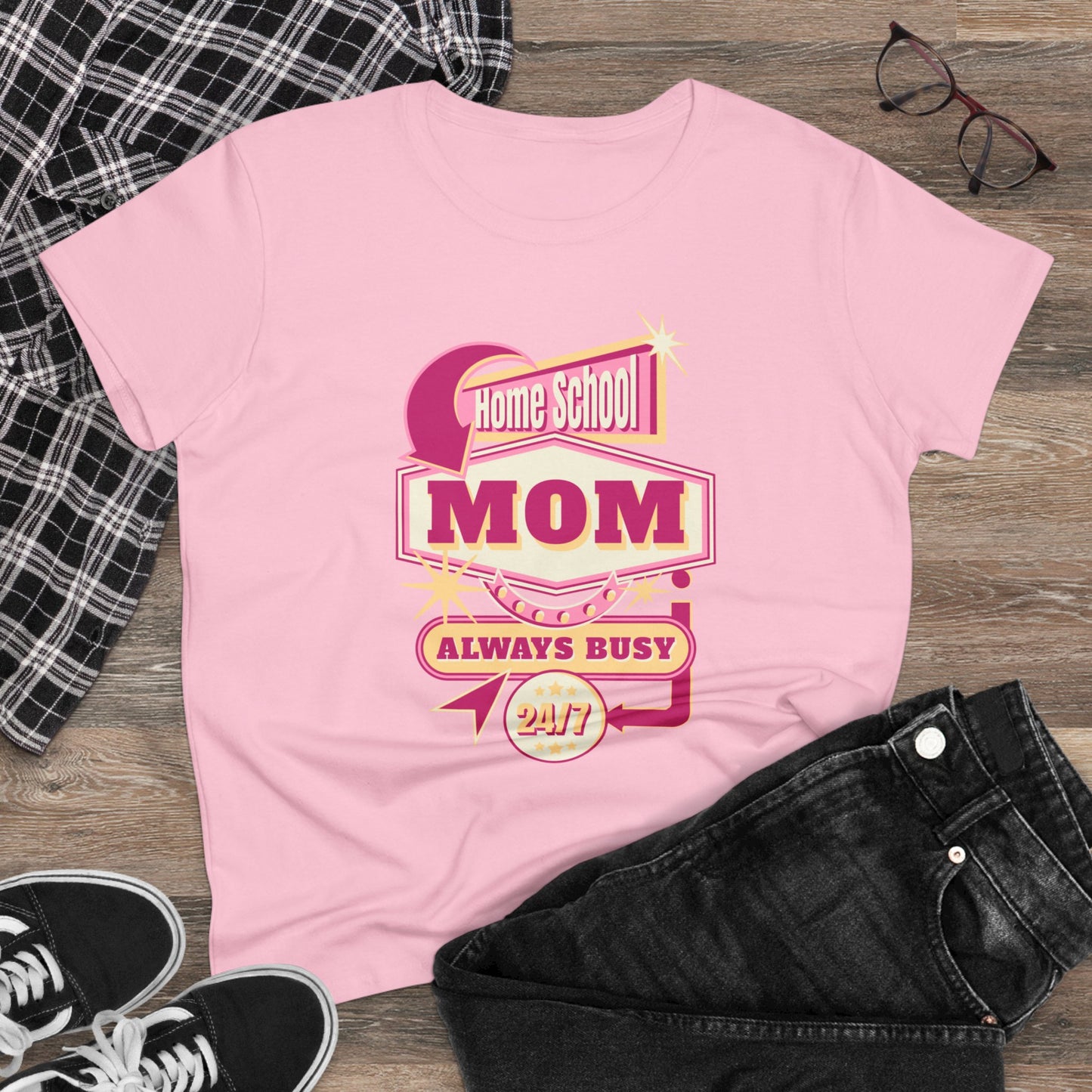 T-Shirt (Womens) - Home School Mom | Semi Fitted | 100% Cotton | Funny, Witty, Sarcastic