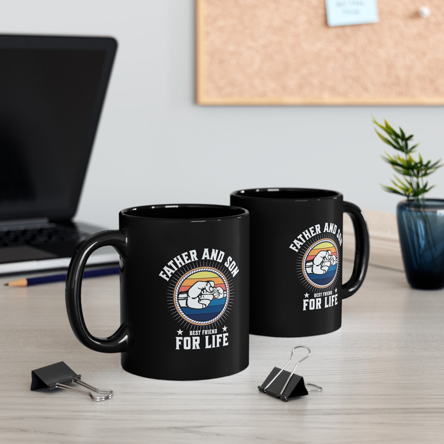 Coffee Mug - Father And Son | Black | Ceramic 11oz | Microwave and Dishwasher Safe