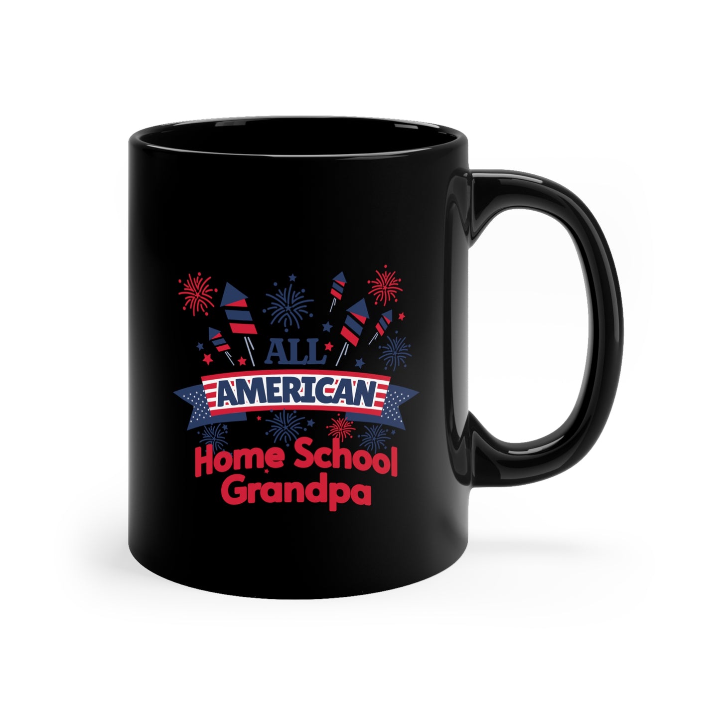 Coffee Mug - All America Home School Grandpa | Black | Ceramic 11oz | Microwave and Dishwasher Safe