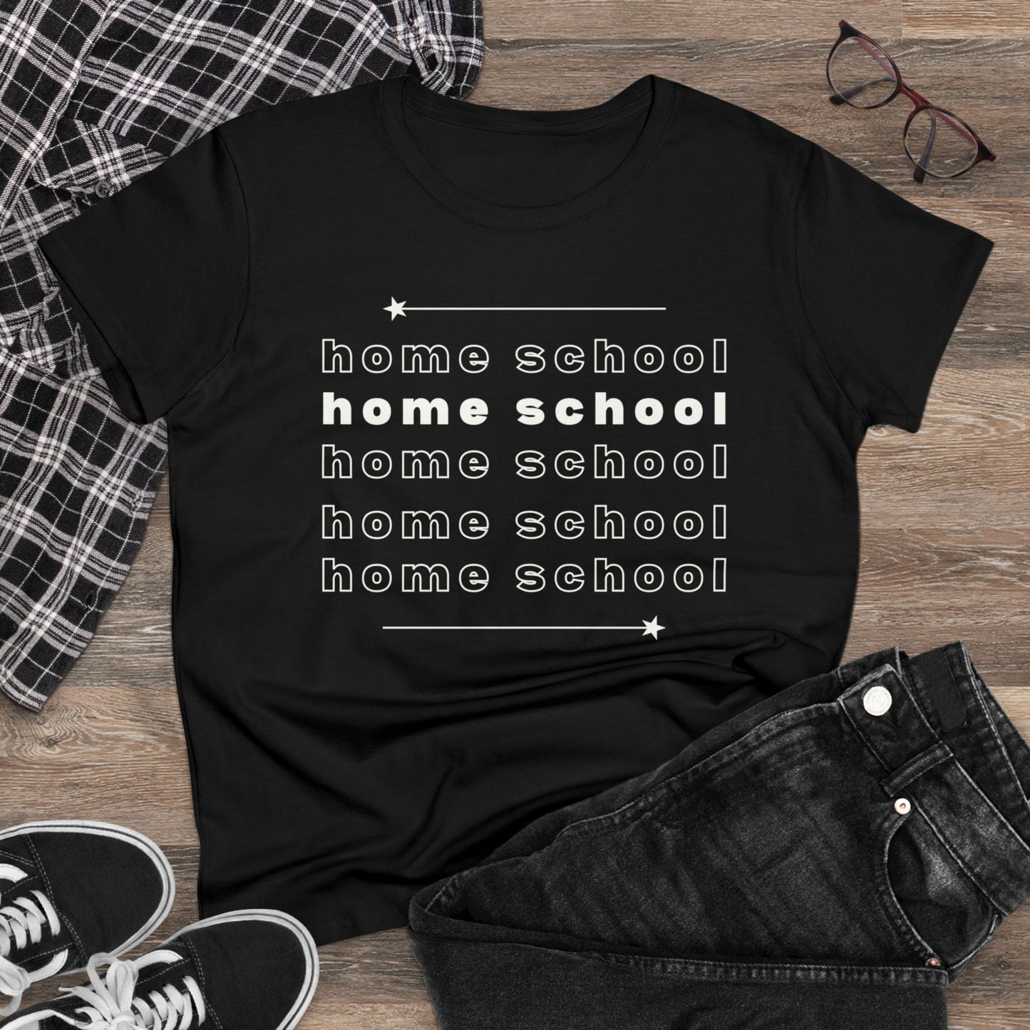 T-Shirt (Womens) - Holme School, Home School, Home School | Semi Fitted | 100% Cotton | Funny, Witty, Sarcastic