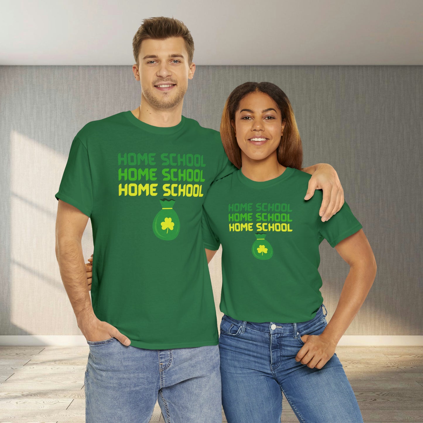 T-Shirt - Home School St Patrick's Day | Classic Fit | 100% Cotton | Heavy Cotton