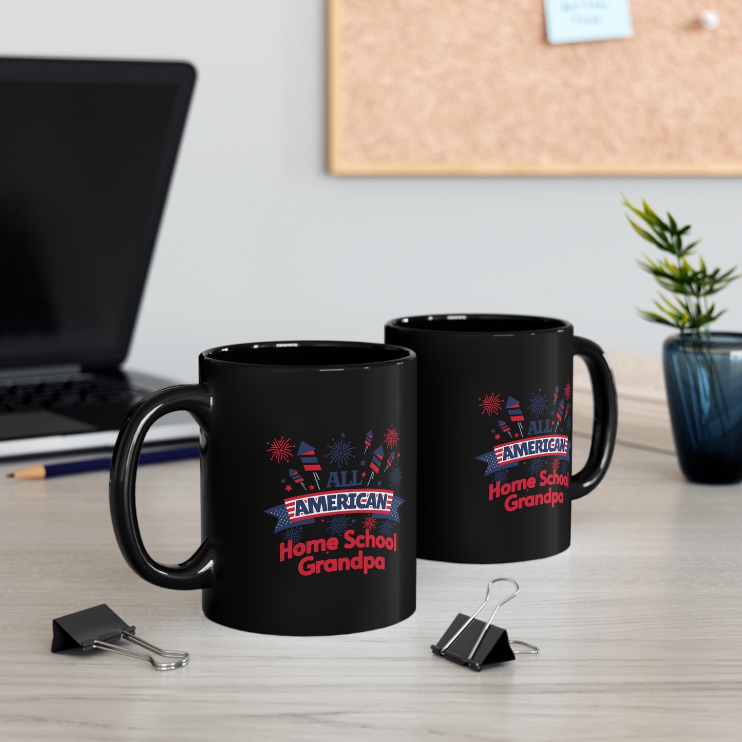 Coffee Mug - All America Home School Grandpa | Black | Ceramic 11oz | Microwave and Dishwasher Safe