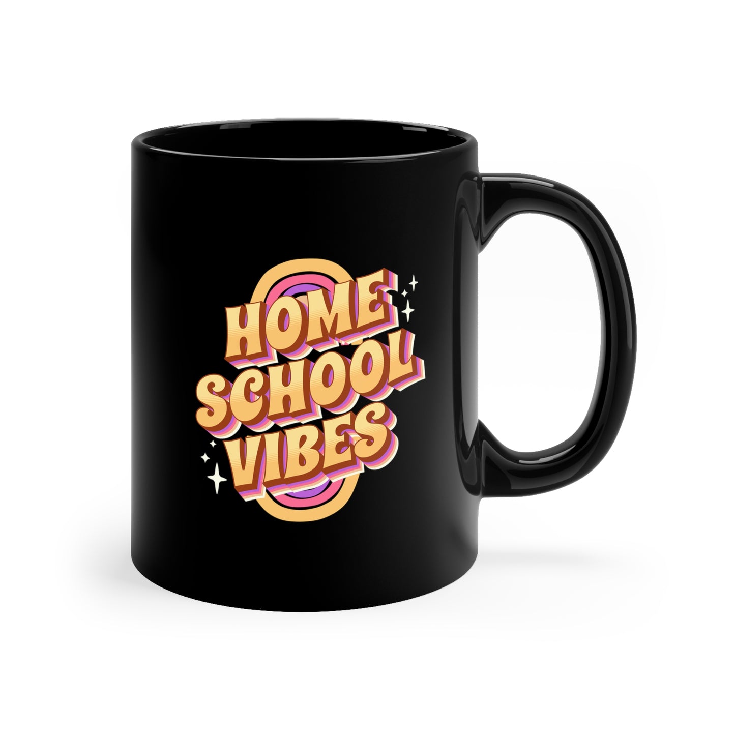 Coffee Mug - Home School Vibes | Black | Ceramic 11oz | Microwave and Dishwasher Safe