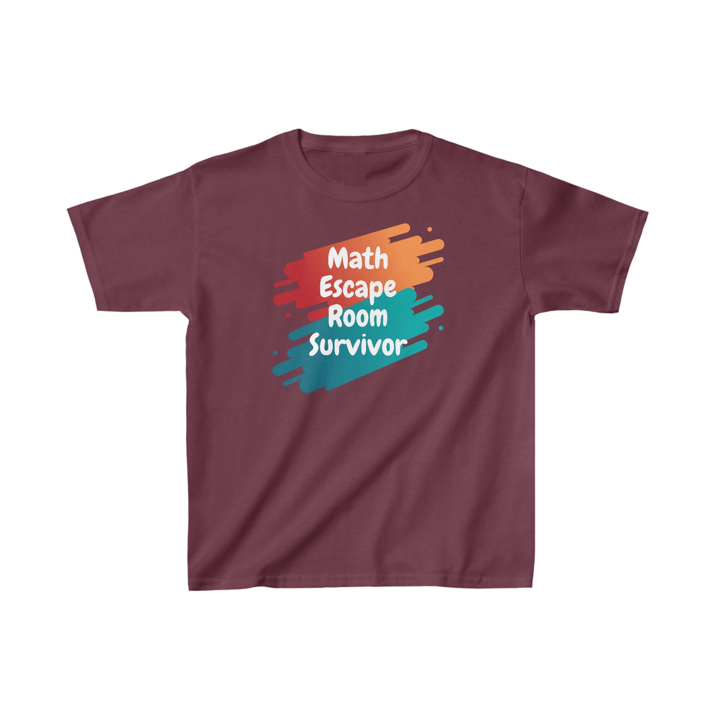 T-Shirt (Kids) - Math Escape Room Survivor | Math | Classic Fit | 100% Cotton | Funny, Witty, Sarcastic
