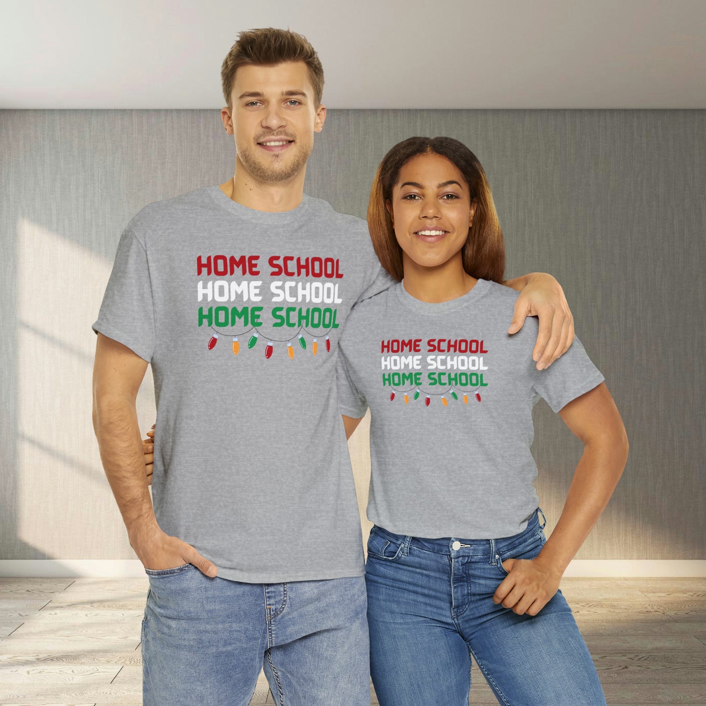 T-Shirt - Home School Christmas | Classic Fit | 100% Cotton | Heavy Cotton