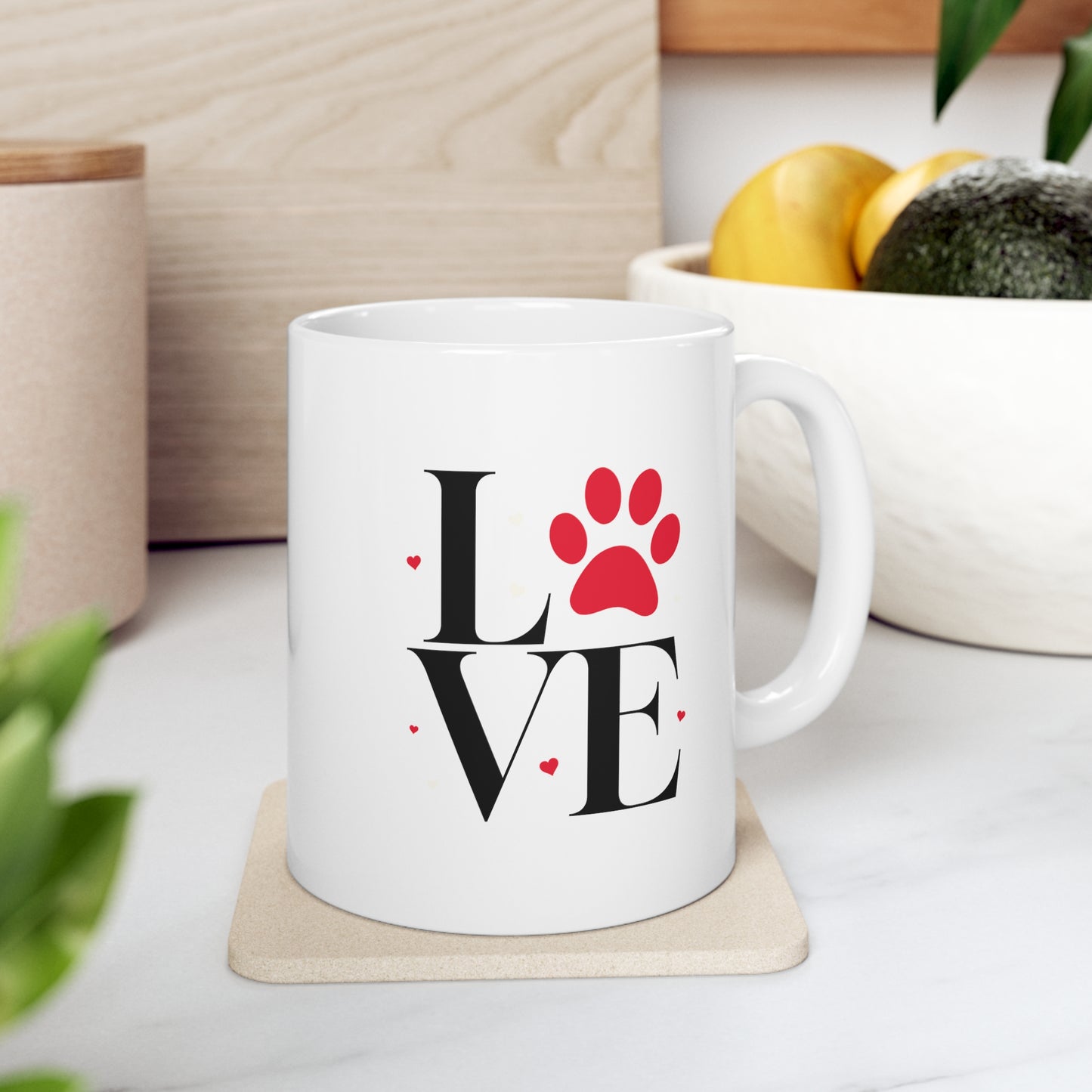 Coffee Mug - Pet Love | White | Ceramic 11oz | Microwave and Dishwasher Safe