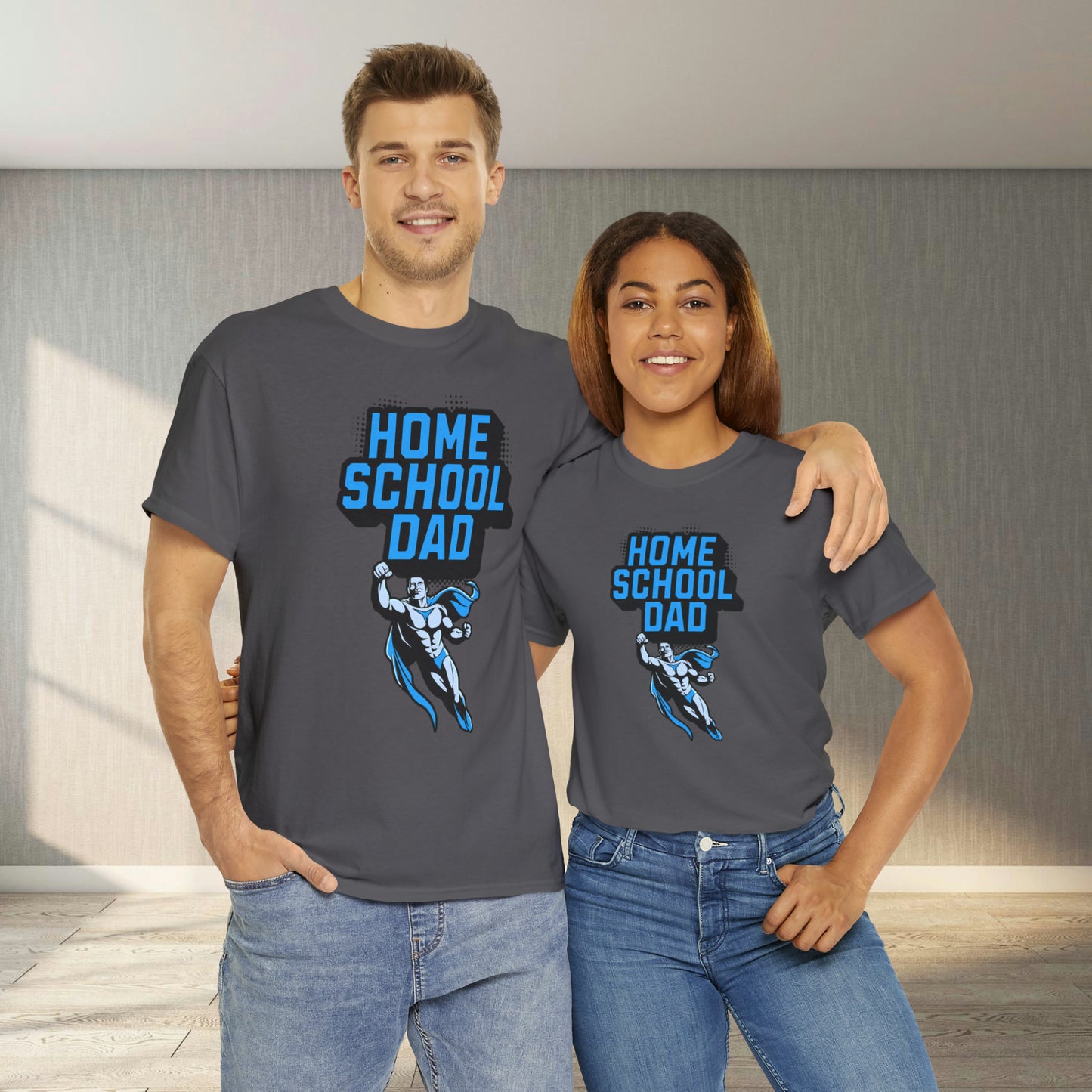 T-Shirt - Home School Dad | Classic Fit | 100% Cotton | Heavy Cotton