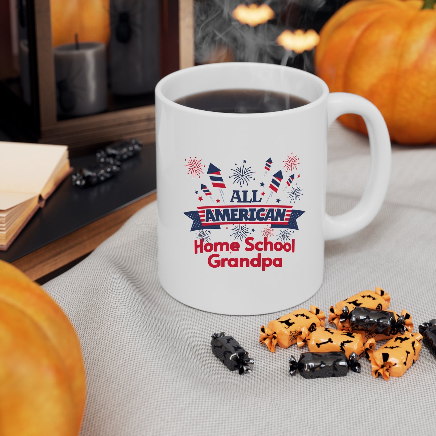 Coffee Mug - All American Home School Grandpa | White | Ceramic 11oz | Microwave and Dishwasher Safe