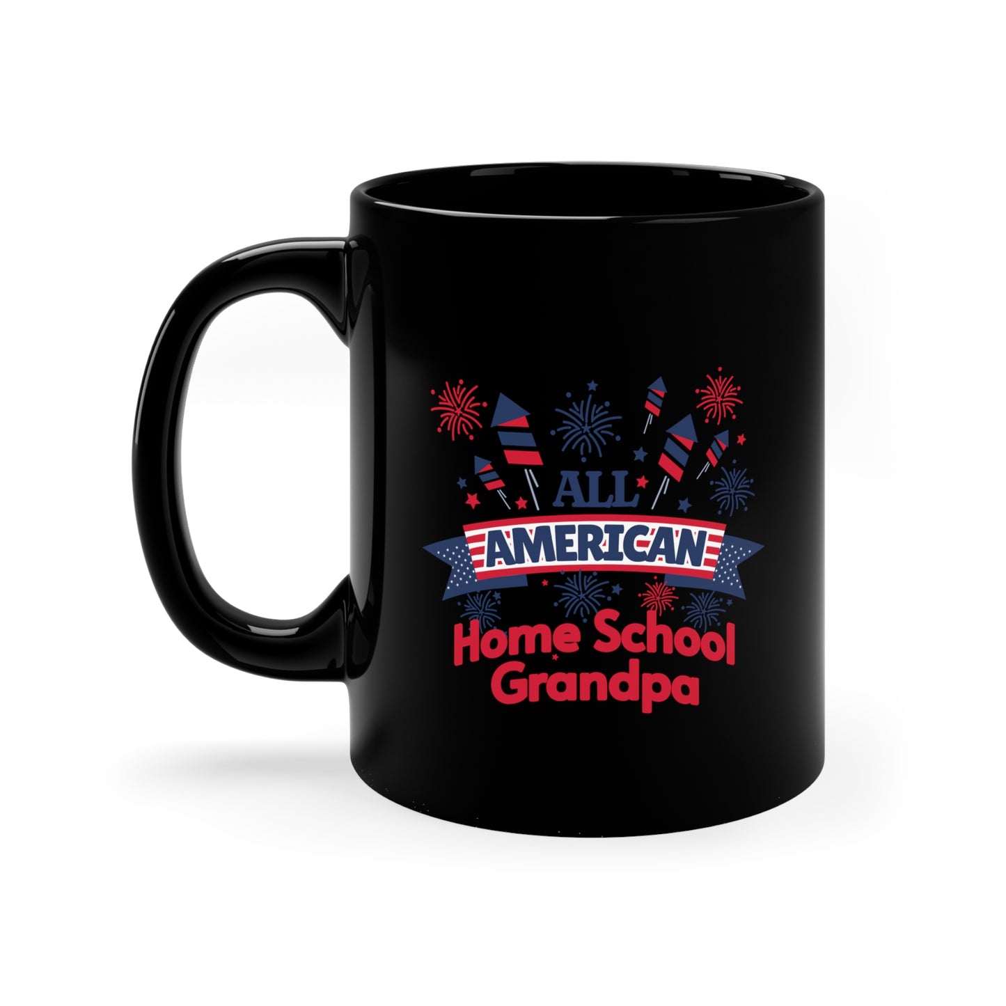 Coffee Mug - All America Home School Grandpa | Black | Ceramic 11oz | Microwave and Dishwasher Safe