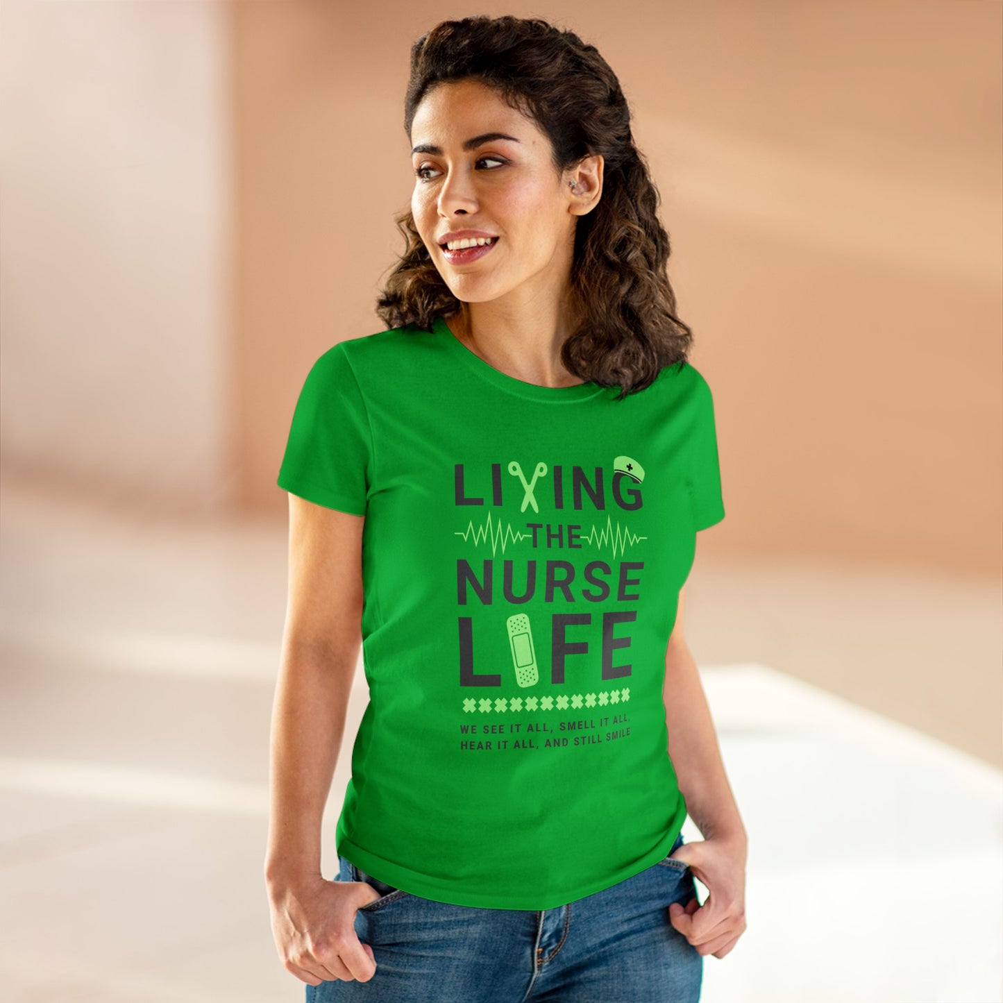 T-Shirt (Womens) - Living The Nurse Life | Semi Fitted | 100% Cotton | Funny, Witty, Sarcastic
