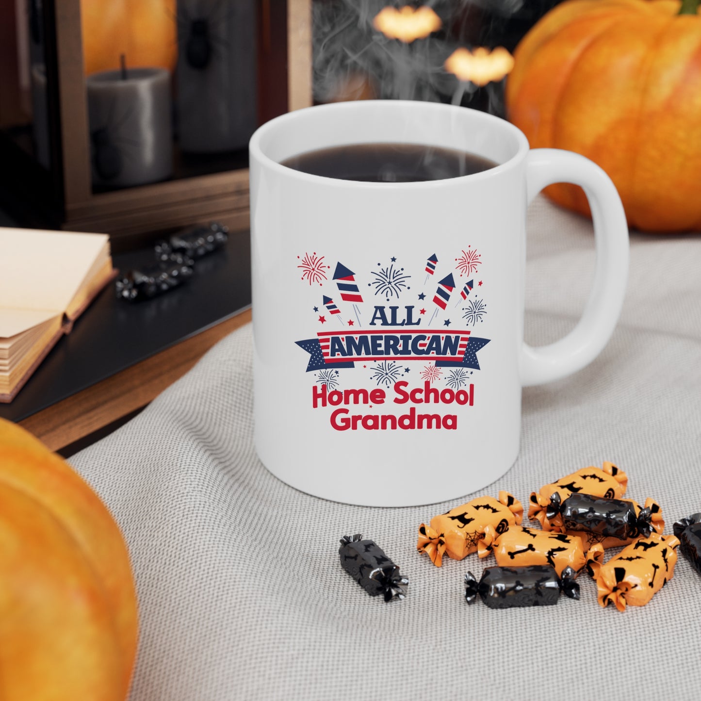 Coffee Mug - All American Home School Grandma | White | Ceramic 11oz | Microwave and Dishwasher Safe
