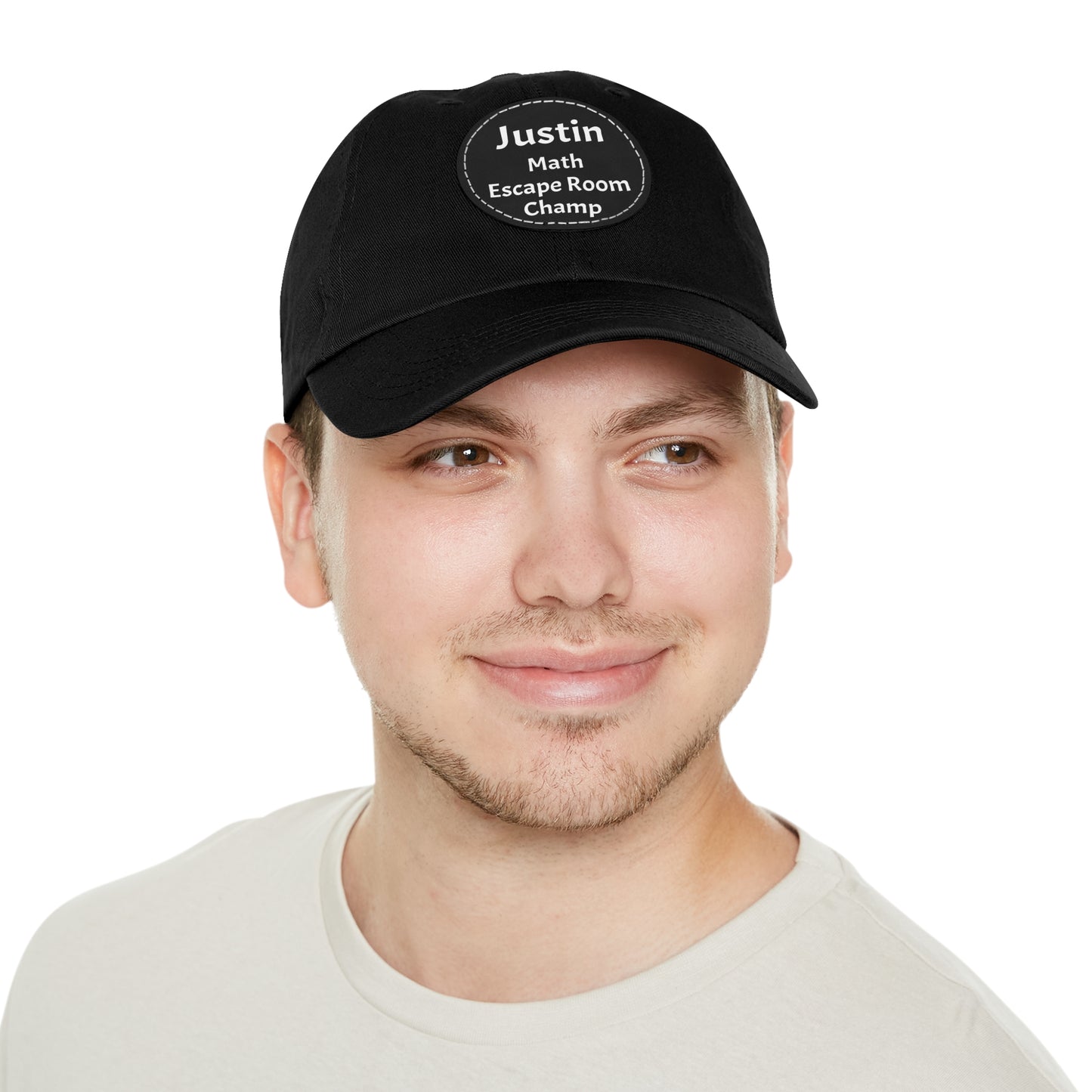 Hat (CUSTOM) - Baseball Hat | 100% Cotton | Patch 100% Leather | Pre-Curved Bill