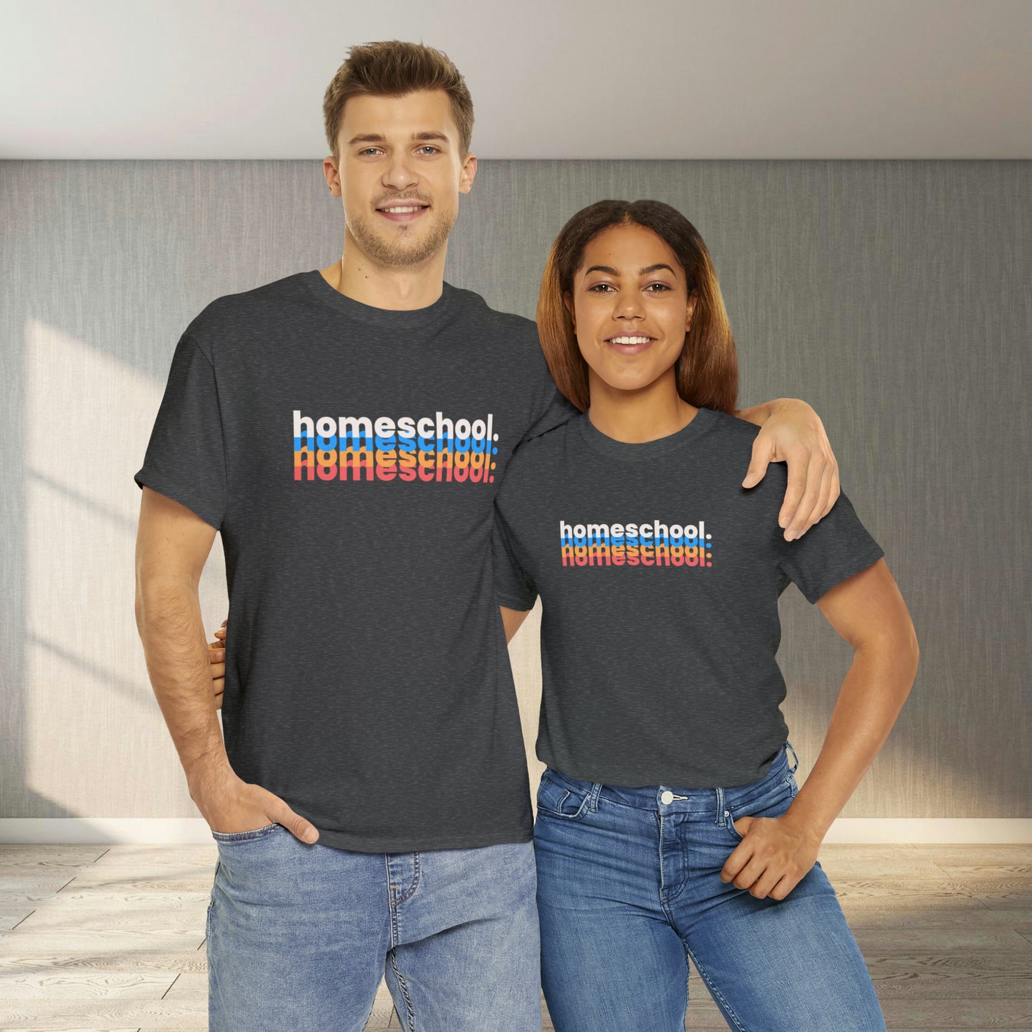 T-Shirt - Home School Blur | Classic Fit | 100% Cotton | Heavy Cotton
