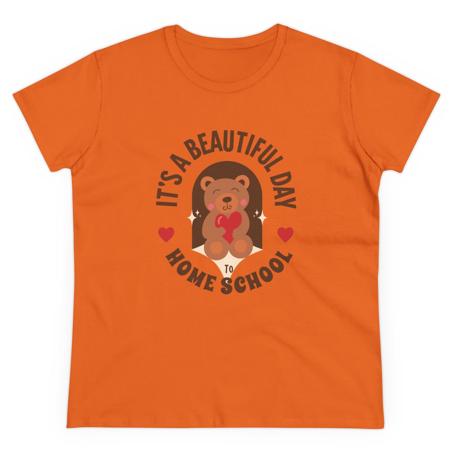 T-Shirt (Womens) - It's A Beautiful Day To Home School | Semi Fitted | 100% Cotton | Funny, Witty, Sarcastic