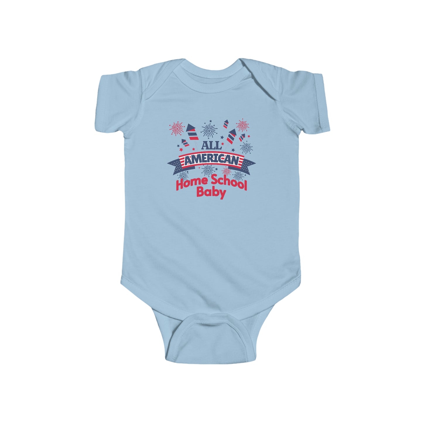 T-Shirt (Infant) Onesie - All American Home School Baby | Infant | 100% Cotton | Funny, Witty, Sarcastic