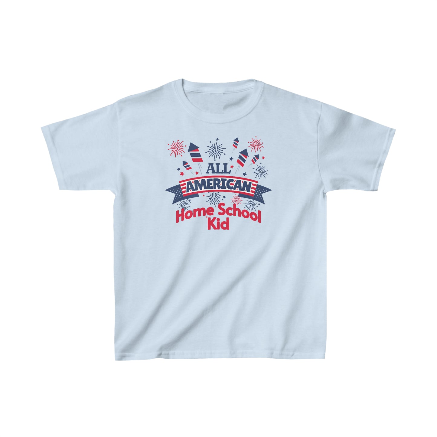T-Shirt (Kids) - All American Home School Kid | Classic Fit | 100% Cotton | Funny, Witty, Sarcastic