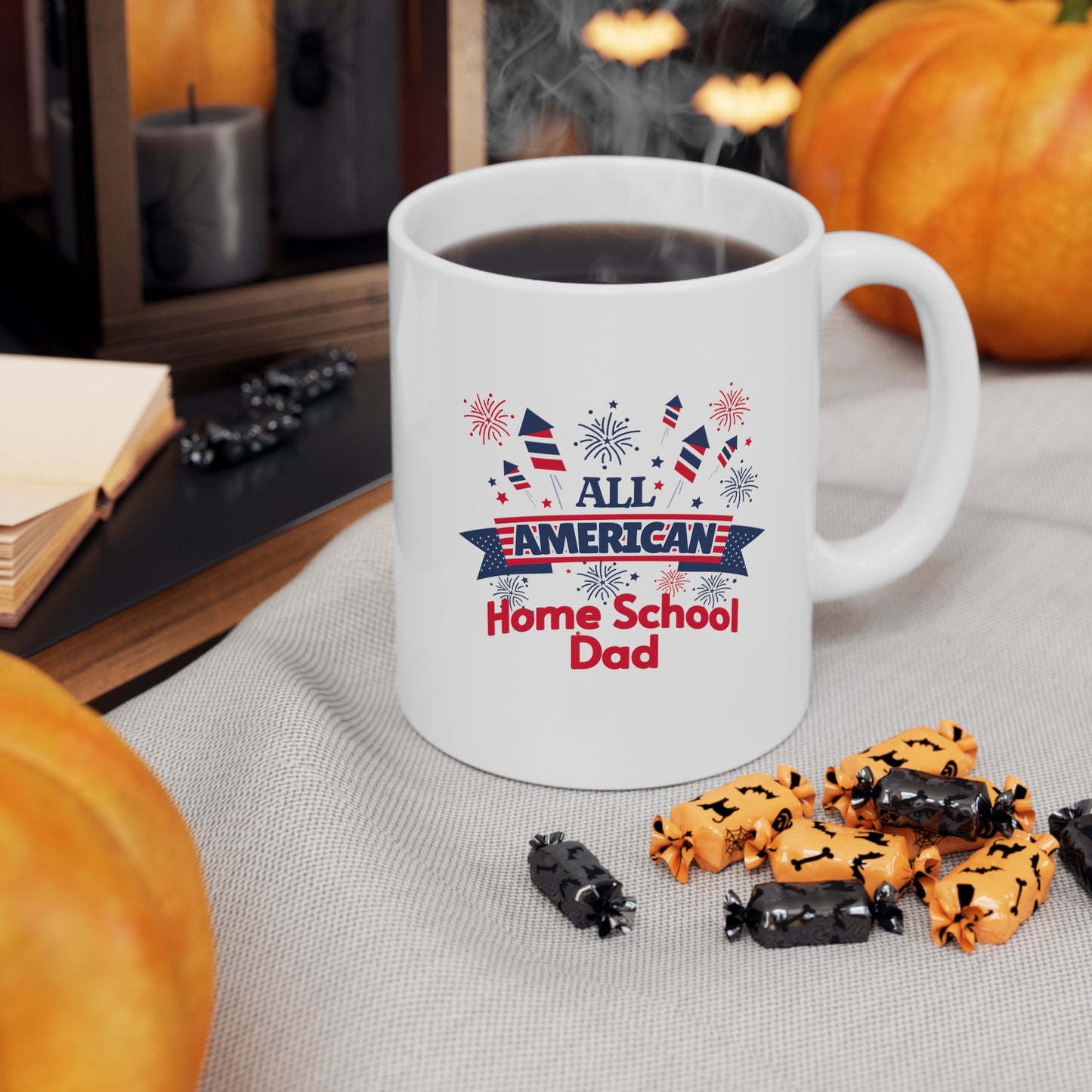 Coffee Mug - All American Home School Dad | White | Ceramic 11oz | Microwave and Dishwasher Safe