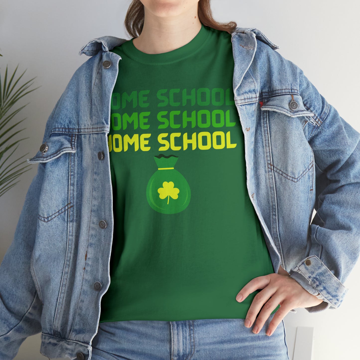 T-Shirt - Home School St Patrick's Day | Classic Fit | 100% Cotton | Heavy Cotton