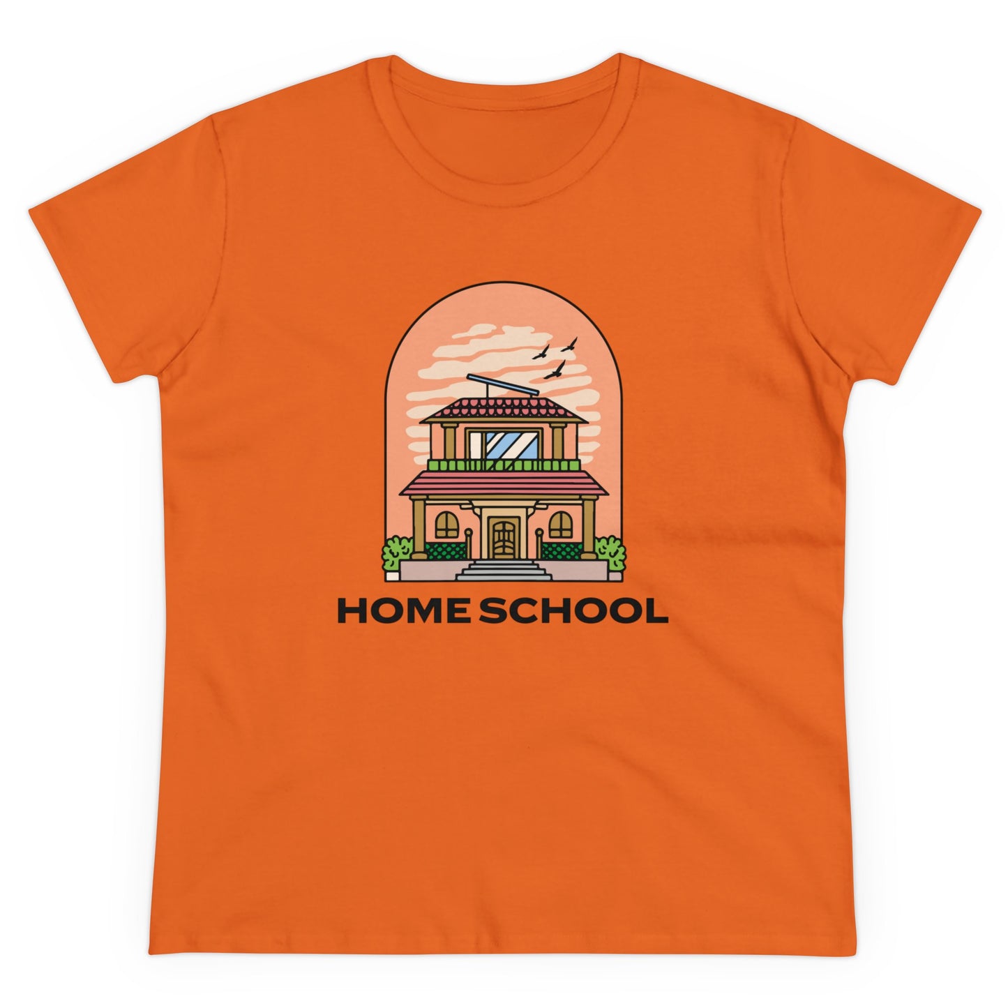 T-Shirt (Womens) - Home School House | Semi Fitted | 100% Cotton | Funny, Witty, Sarcastic