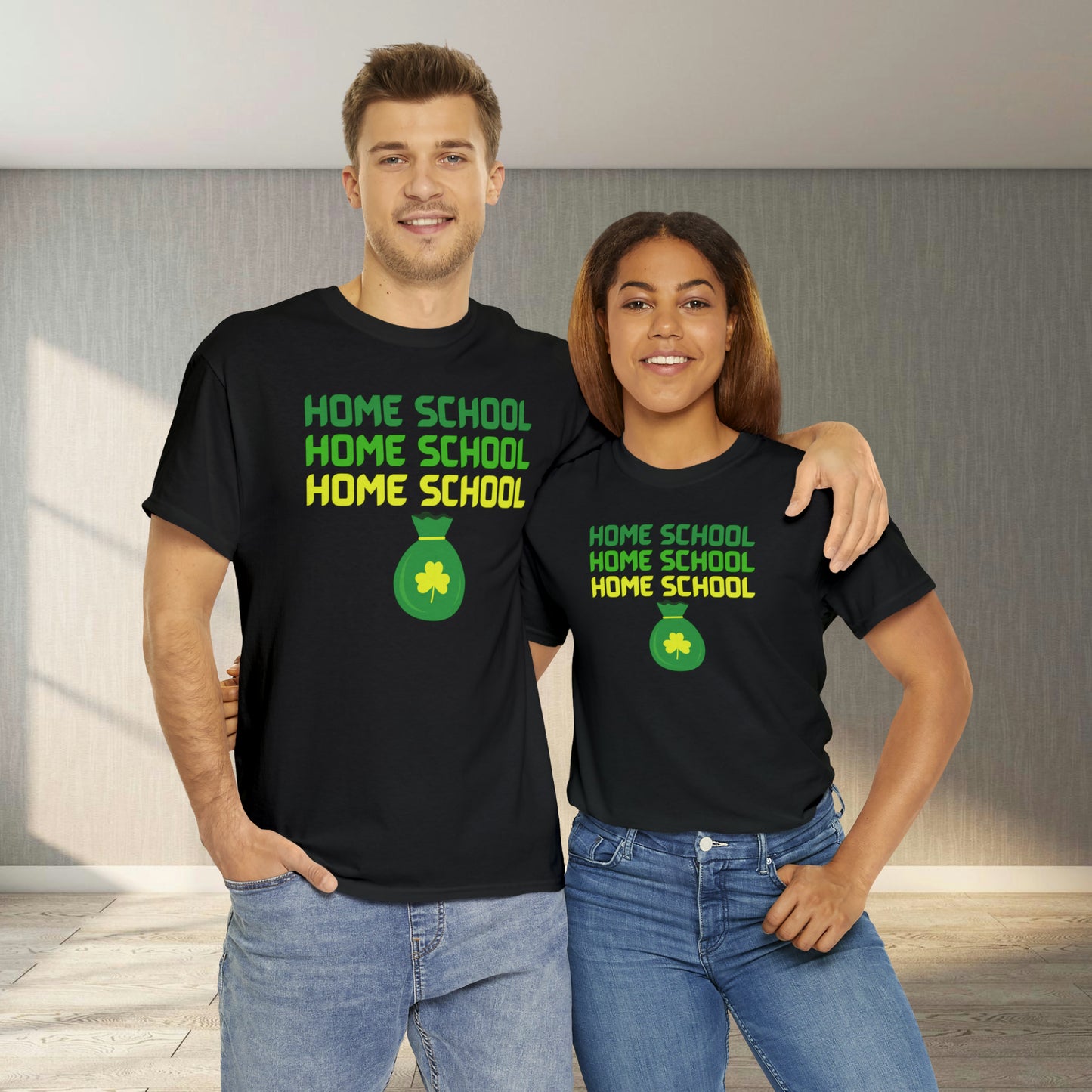 T-Shirt - Home School St Patrick's Day | Classic Fit | 100% Cotton | Heavy Cotton
