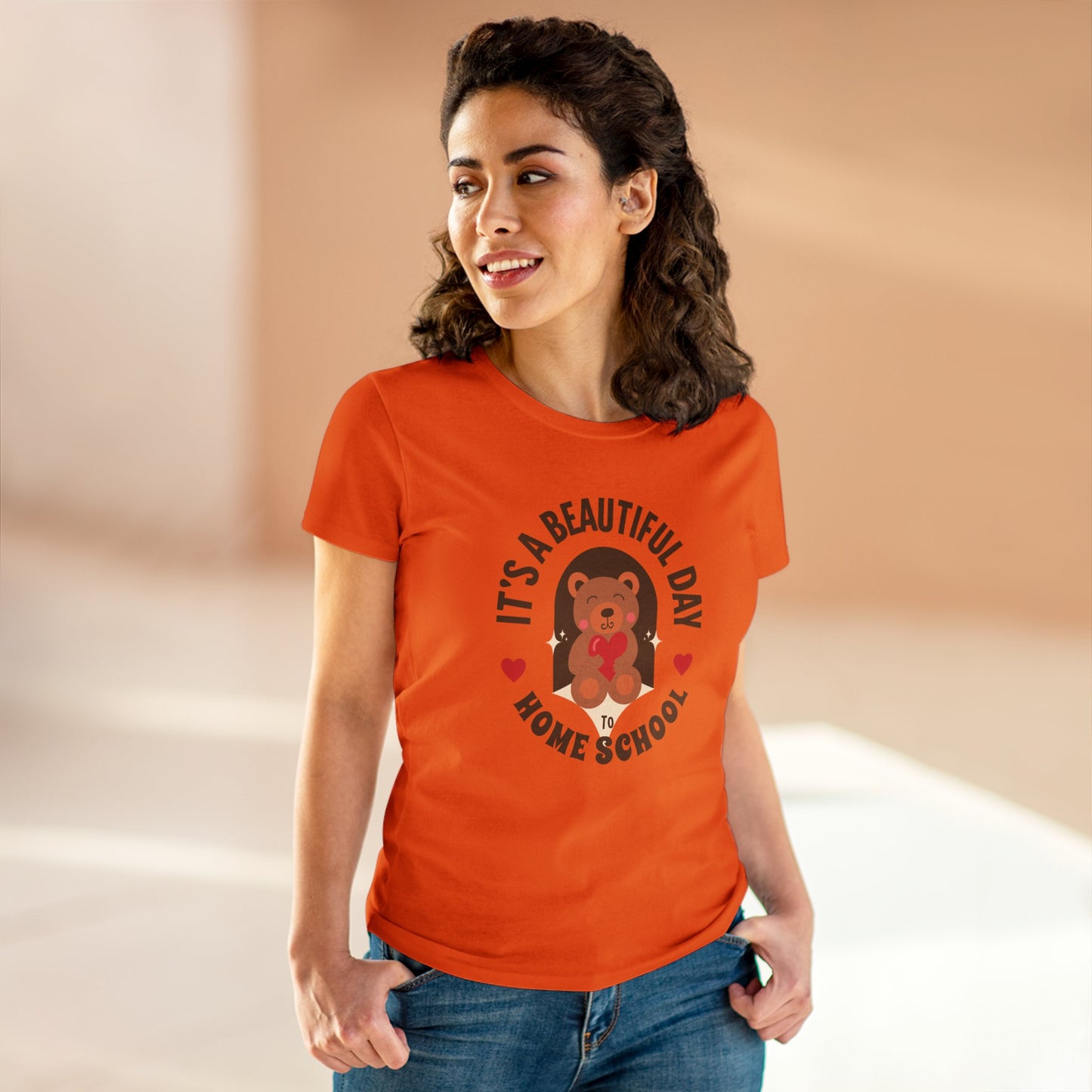 T-Shirt (Womens) - It's A Beautiful Day To Home School | Semi Fitted | 100% Cotton | Funny, Witty, Sarcastic