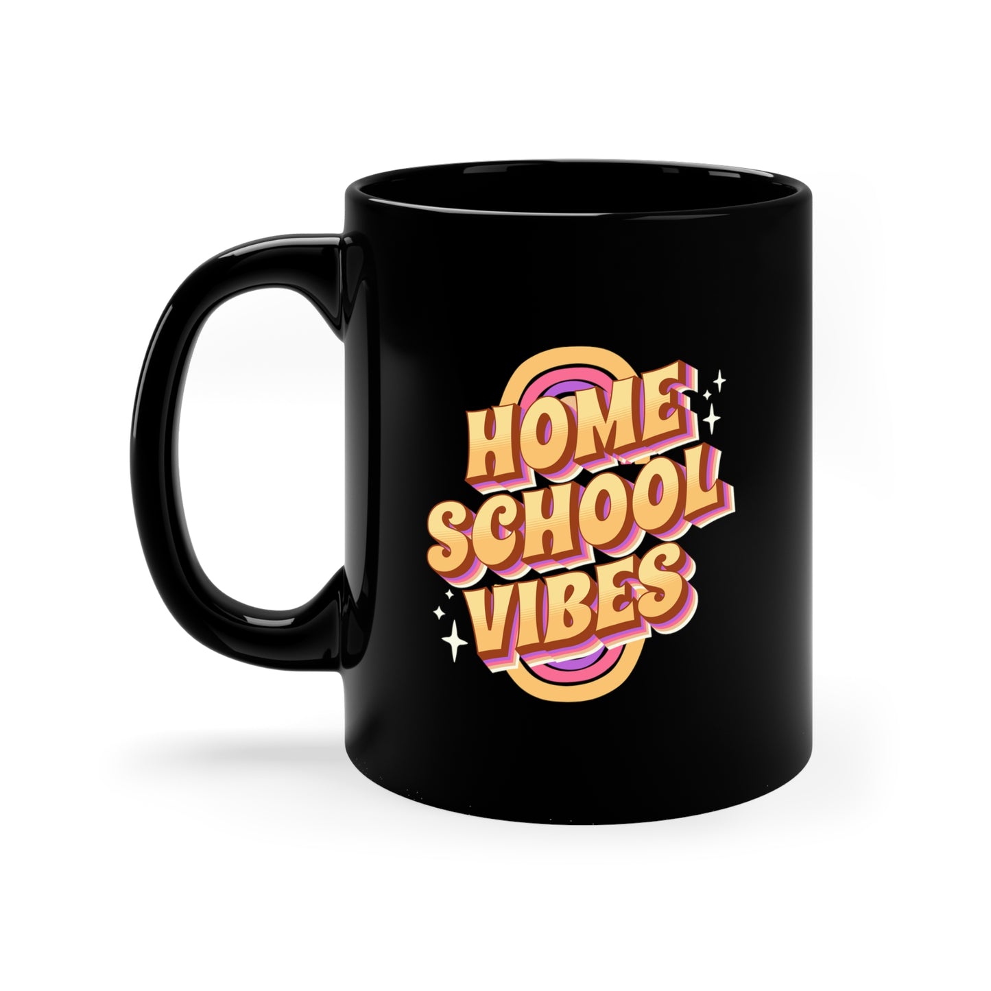 Coffee Mug - Home School Vibes | Black | Ceramic 11oz | Microwave and Dishwasher Safe