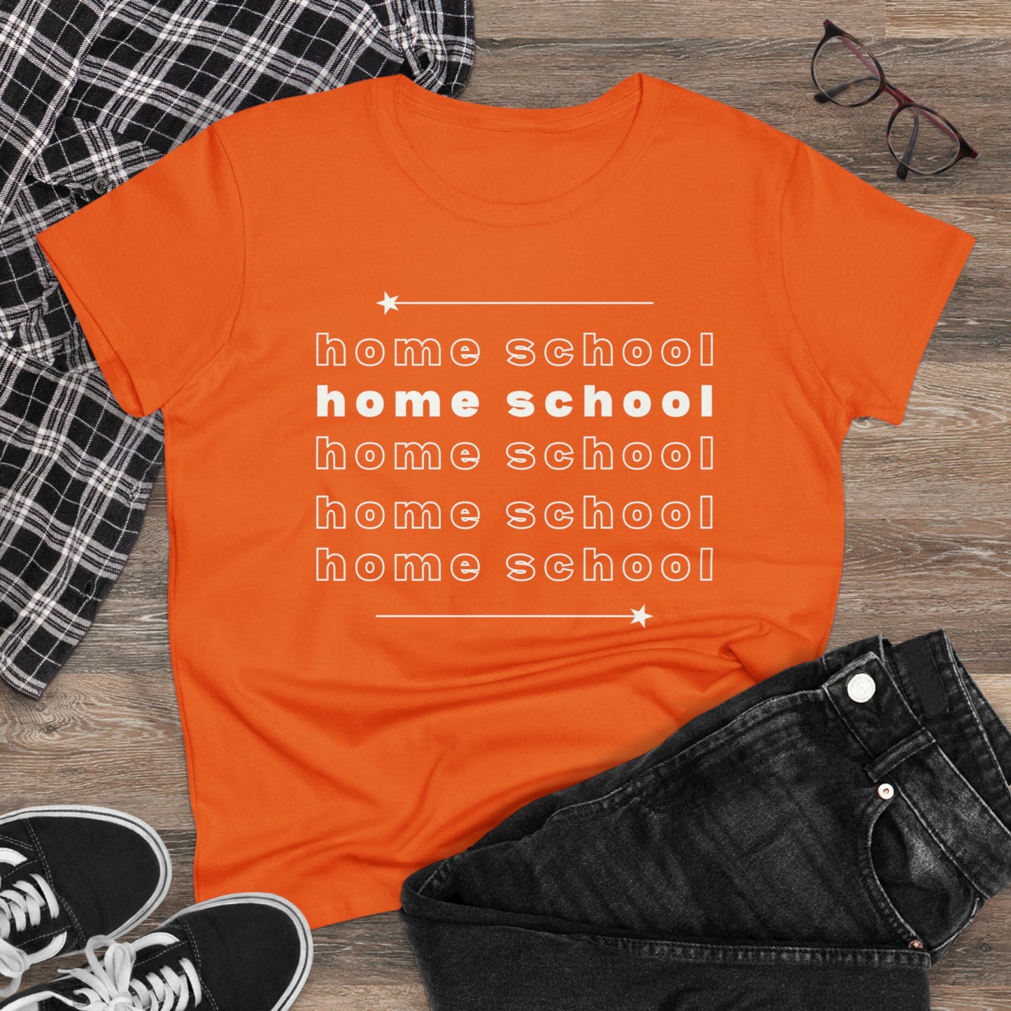 T-Shirt (Womens) - Holme School, Home School, Home School | Semi Fitted | 100% Cotton | Funny, Witty, Sarcastic