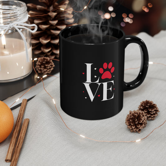 Coffee Mug - Pet Love | Black | Ceramic 11oz | Microwave and Dishwasher Safe