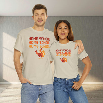 T-Shirt - Home School Thanksgiving | Classic Fit | 100% Cotton | Heavy Cotton