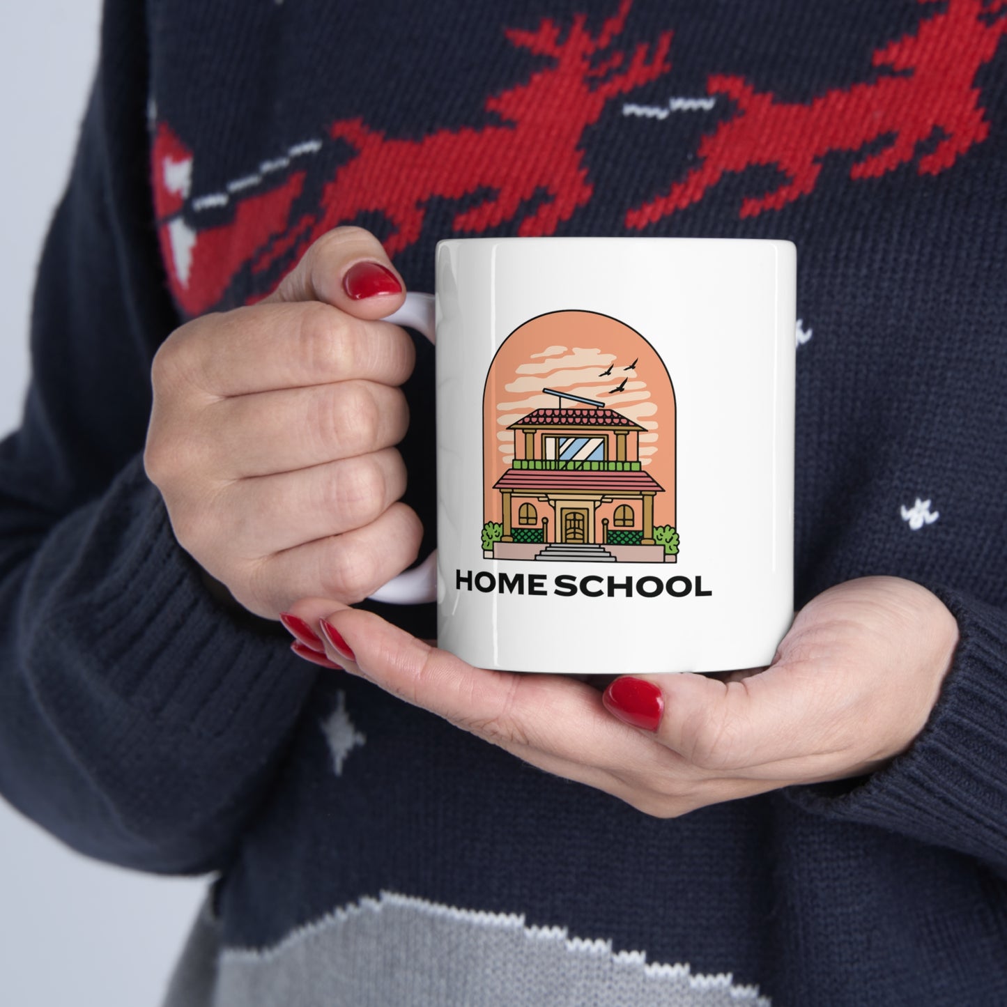 Coffee Mug - Home School House | White | Ceramic 11oz | Microwave and Dishwasher Safe