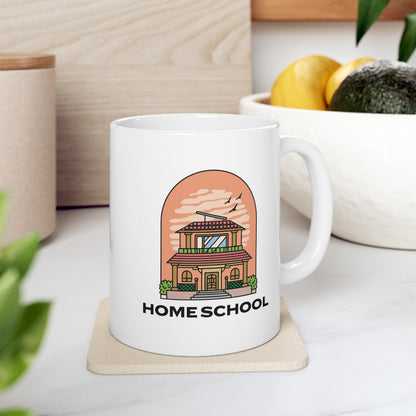 Coffee Mug - Home School House | White | Ceramic 11oz | Microwave and Dishwasher Safe