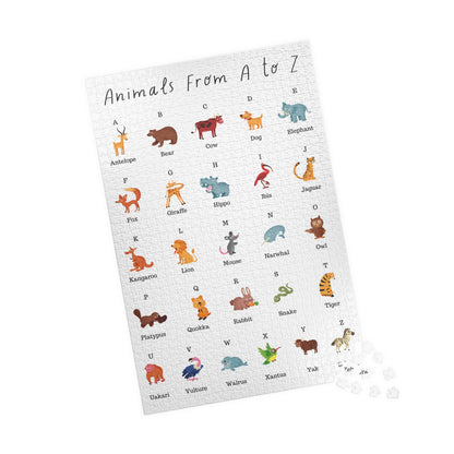 Jigsaw Puzzle - Alphabet Animals | A to Z | Reading and Spelling | Wall Decor