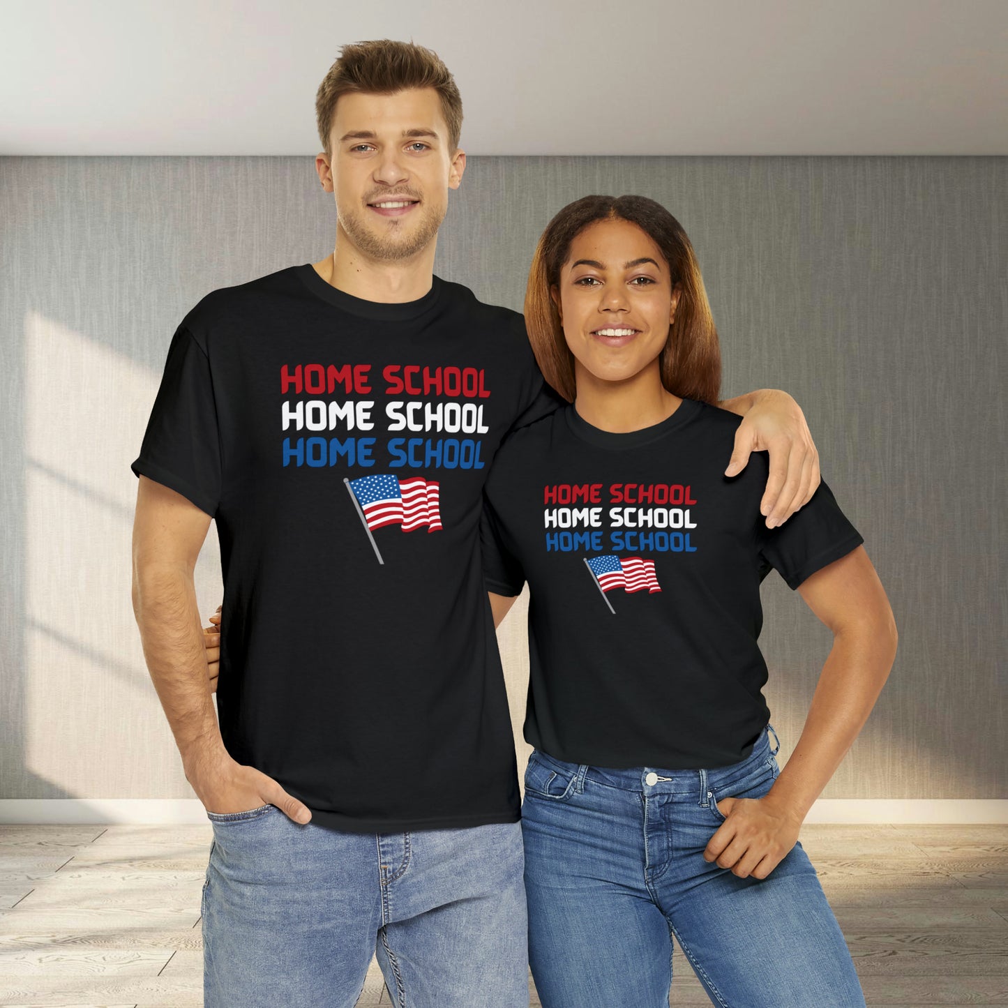 T-Shirt - Home School America | Classic Fit | 100% Cotton | Heavy Cotton