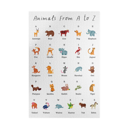 Jigsaw Puzzle - Alphabet Animals | A to Z | Reading and Spelling | Wall Decor