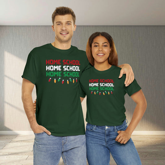 T-Shirt - Home School Christmas | Classic Fit | 100% Cotton | Heavy Cotton